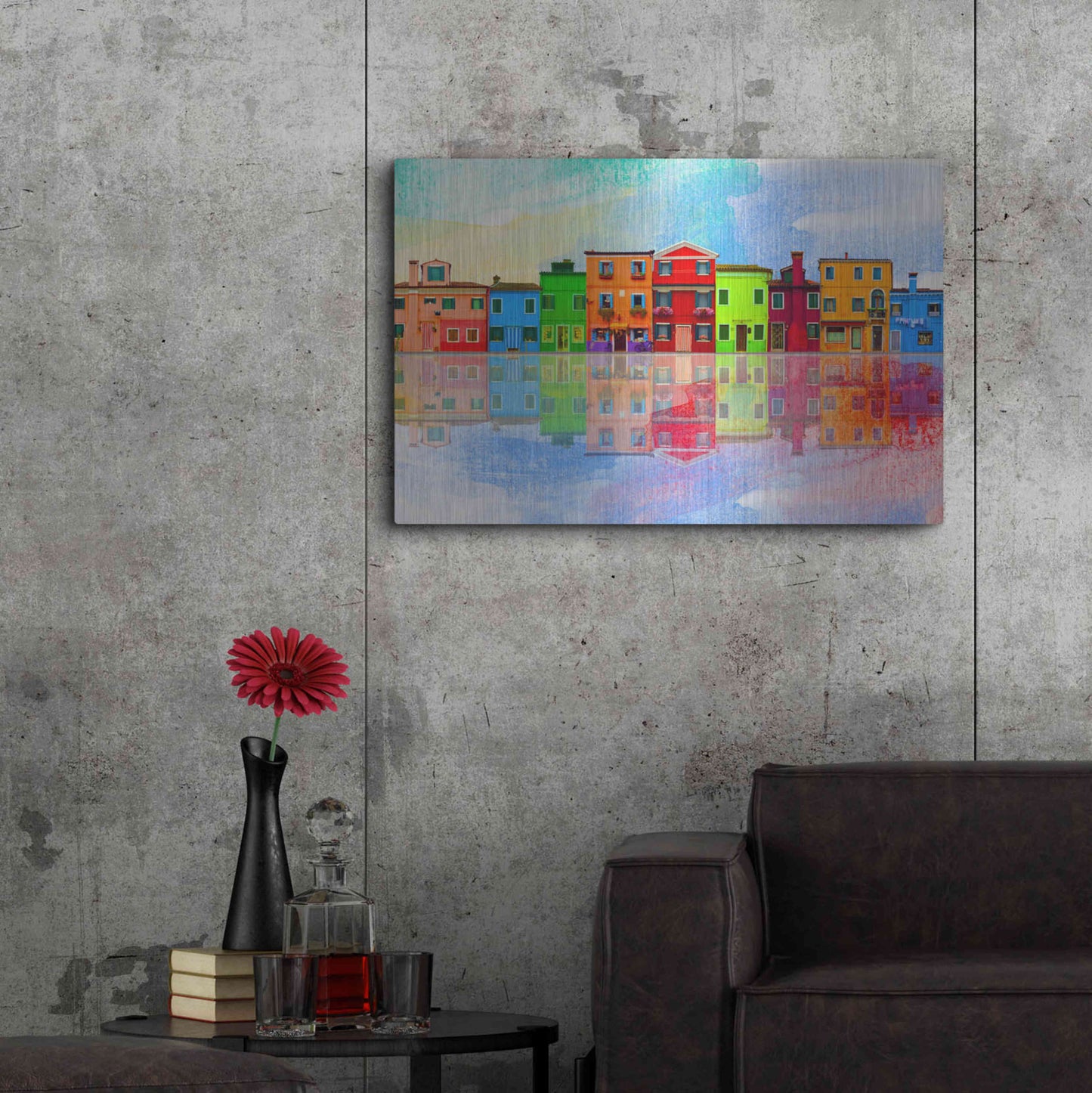 Luxe Metal Art 'Color Town 8A' by Ata Alishahi, Metal Wall Art,36x24