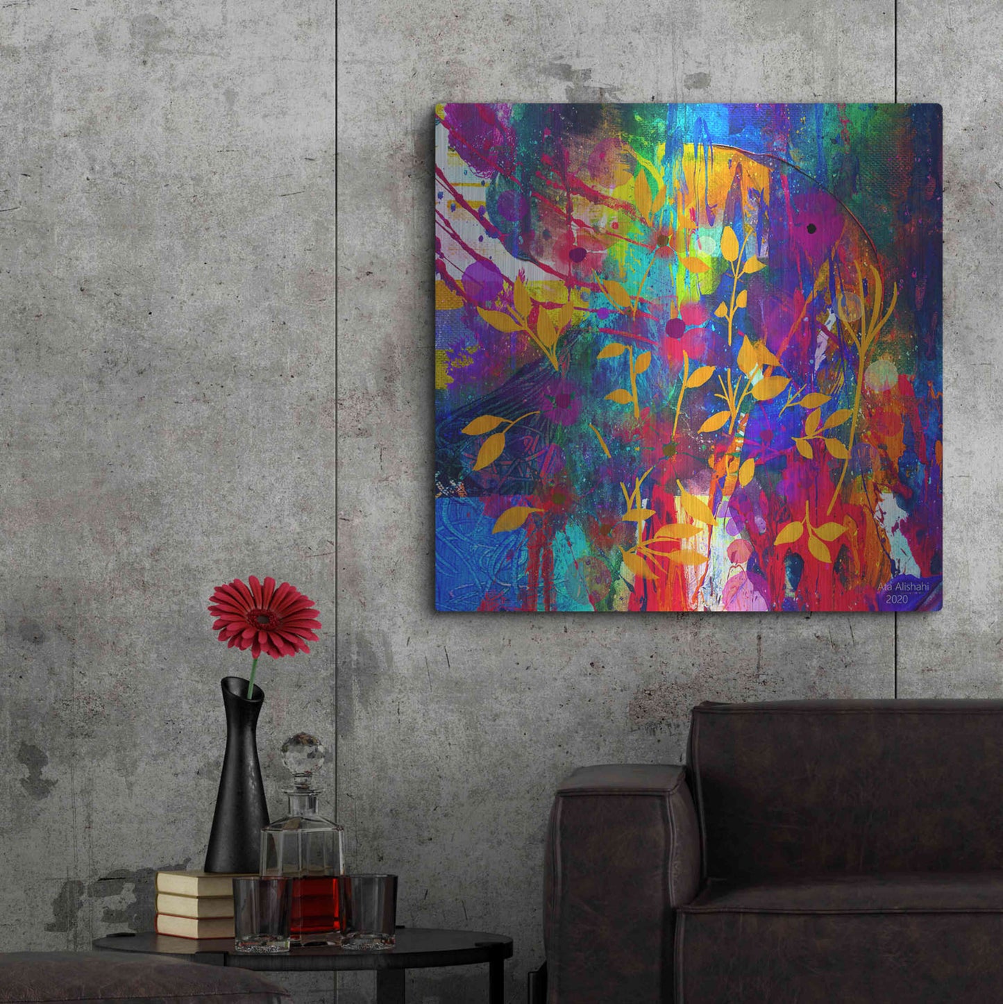 Luxe Metal Art 'Emotional Journey 10' by Ata Alishahi, Metal Wall Art,36x36