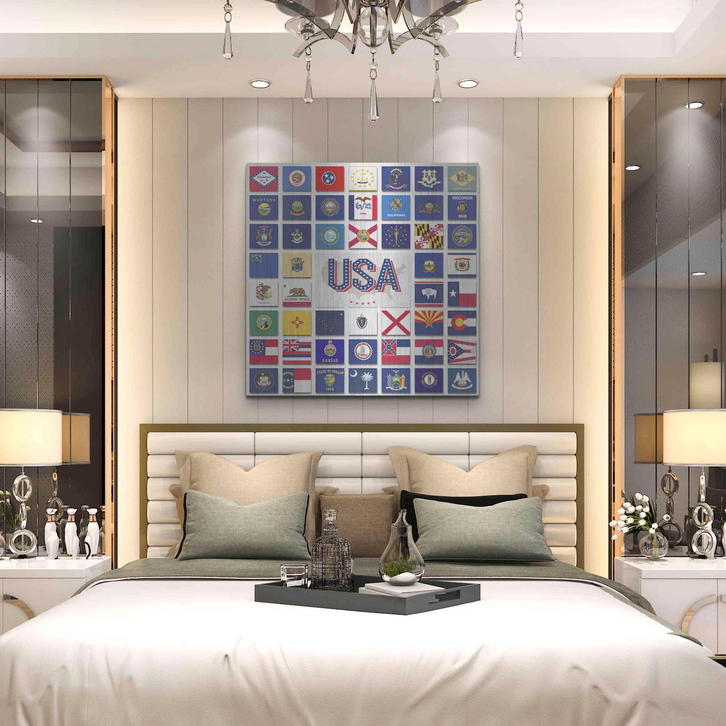 Luxe Metal Art 'USA' by Irena Orlov, Metal Wall Art,36x36