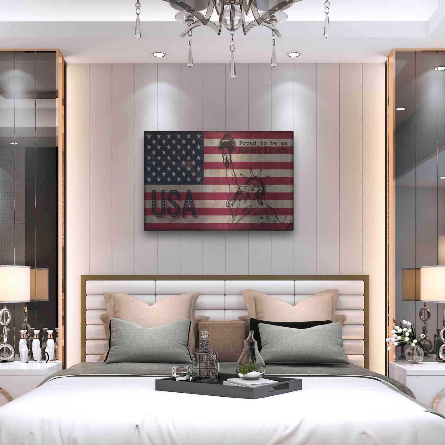 Luxe Metal Art '2 Proud to be an American' by Irena Orlov, Metal Wall Art,36x24
