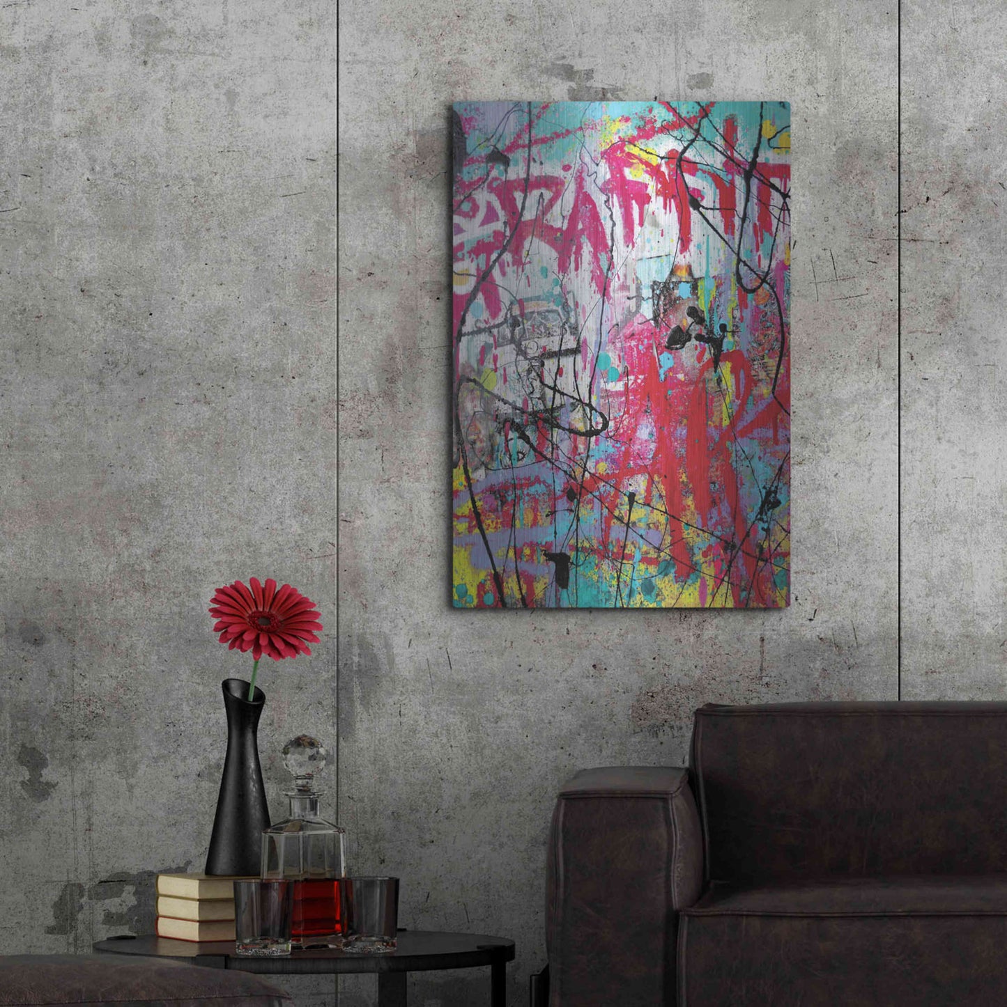 Luxe Metal Art 'Graffiti' by David Drioton, Metal Wall Art,24x36