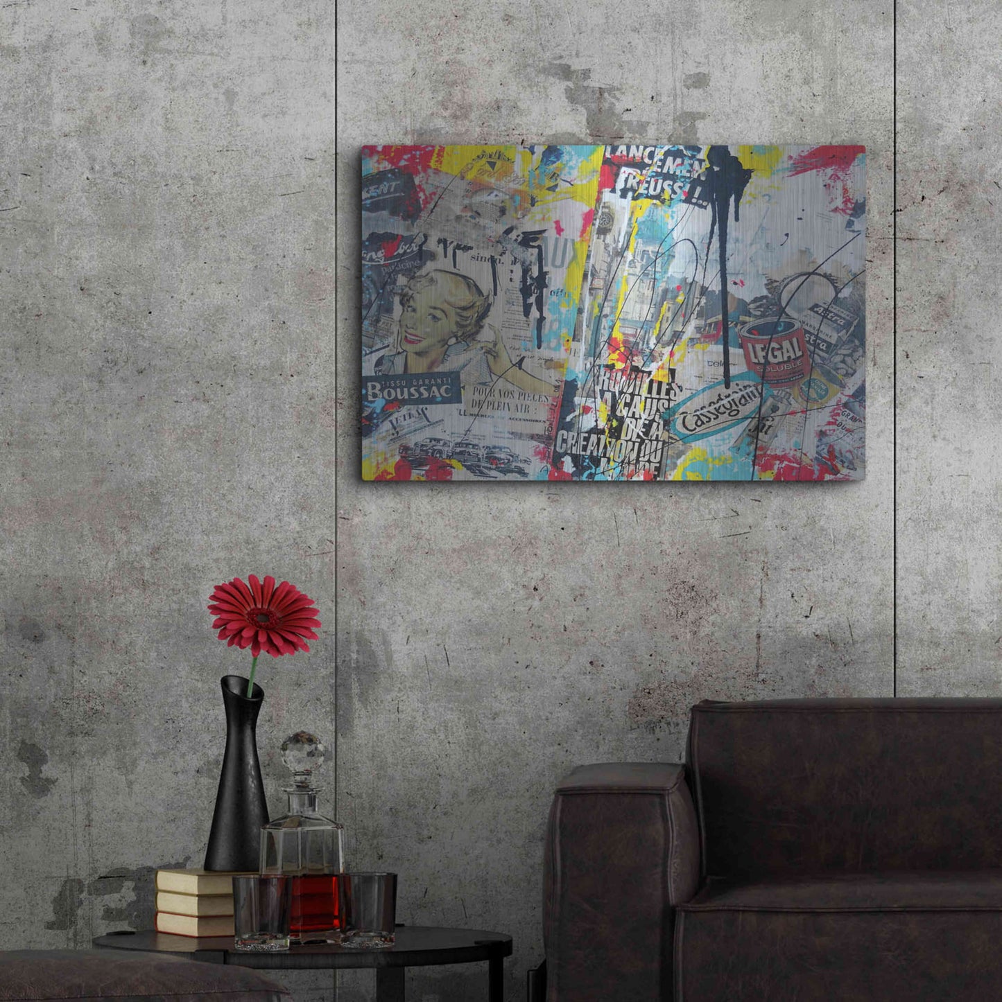 Luxe Metal Art 'Soluble' by David Drioton, Metal Wall Art,36x24