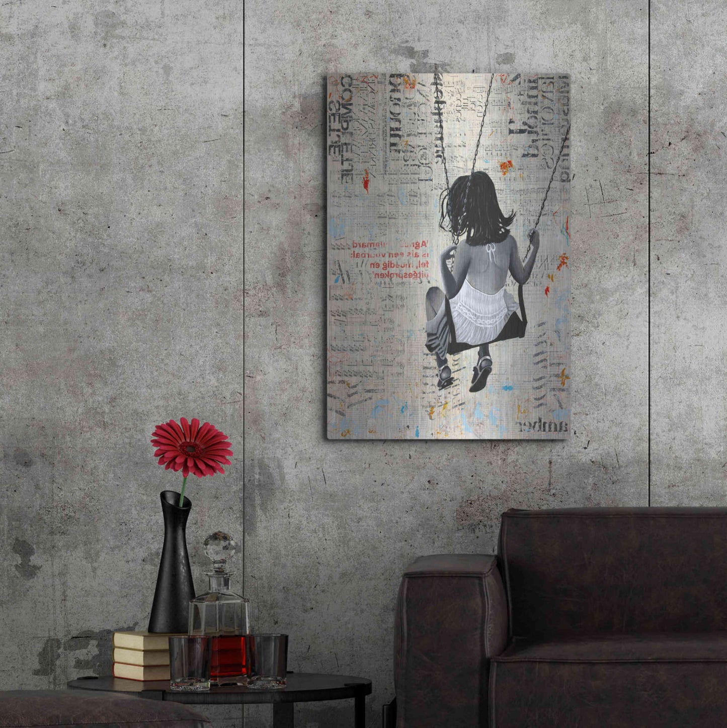 Luxe Metal Art 'INDIAN SUMMER SWING' by DB Waterman,24x36