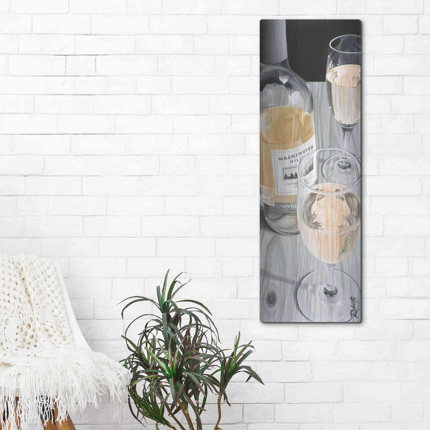 Luxe Metal Art 'Black And Blanc' by Ed Roberts,16x48