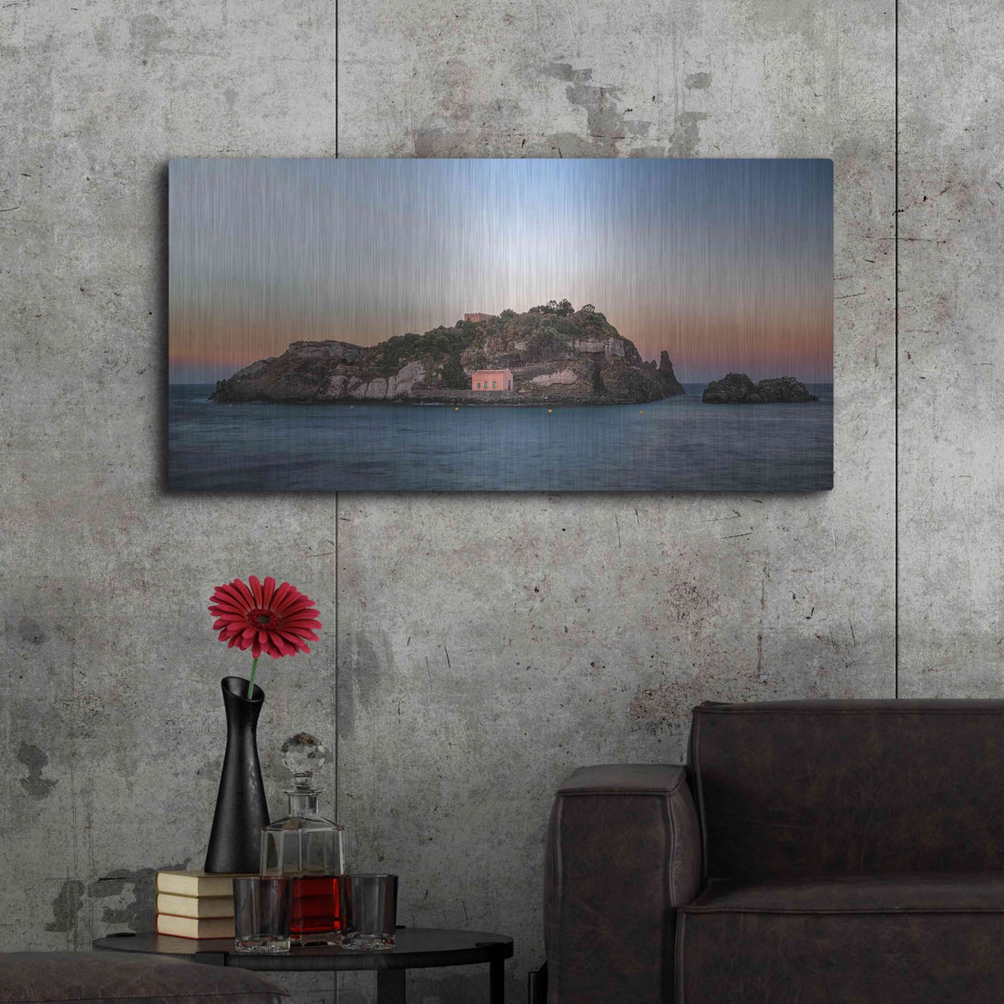 Luxe Metal Art 'Lachea Island' by Giuseppe Torre, Metal Wall Art,48x24