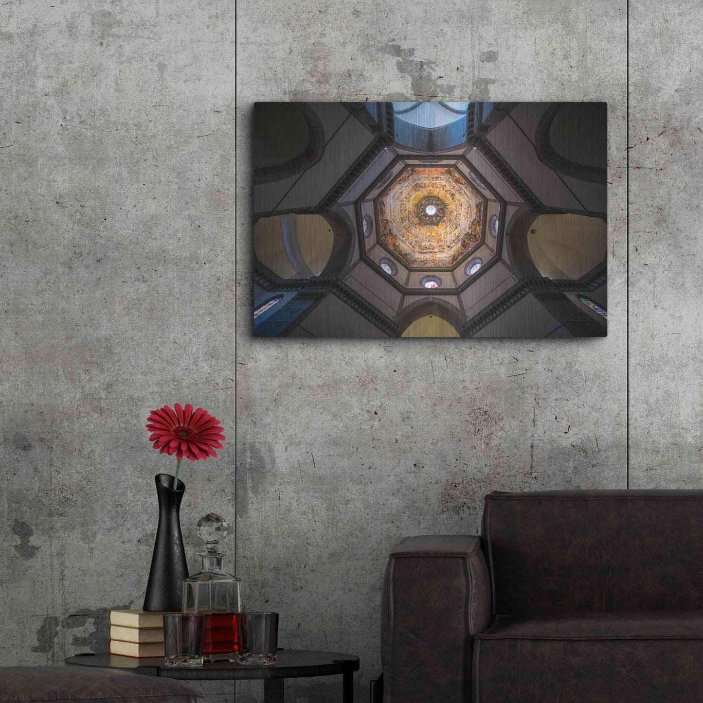 Luxe Metal Art 'Under The Brunelleschi's Dome' by Giuseppe Torre, Metal Wall Art,36x24