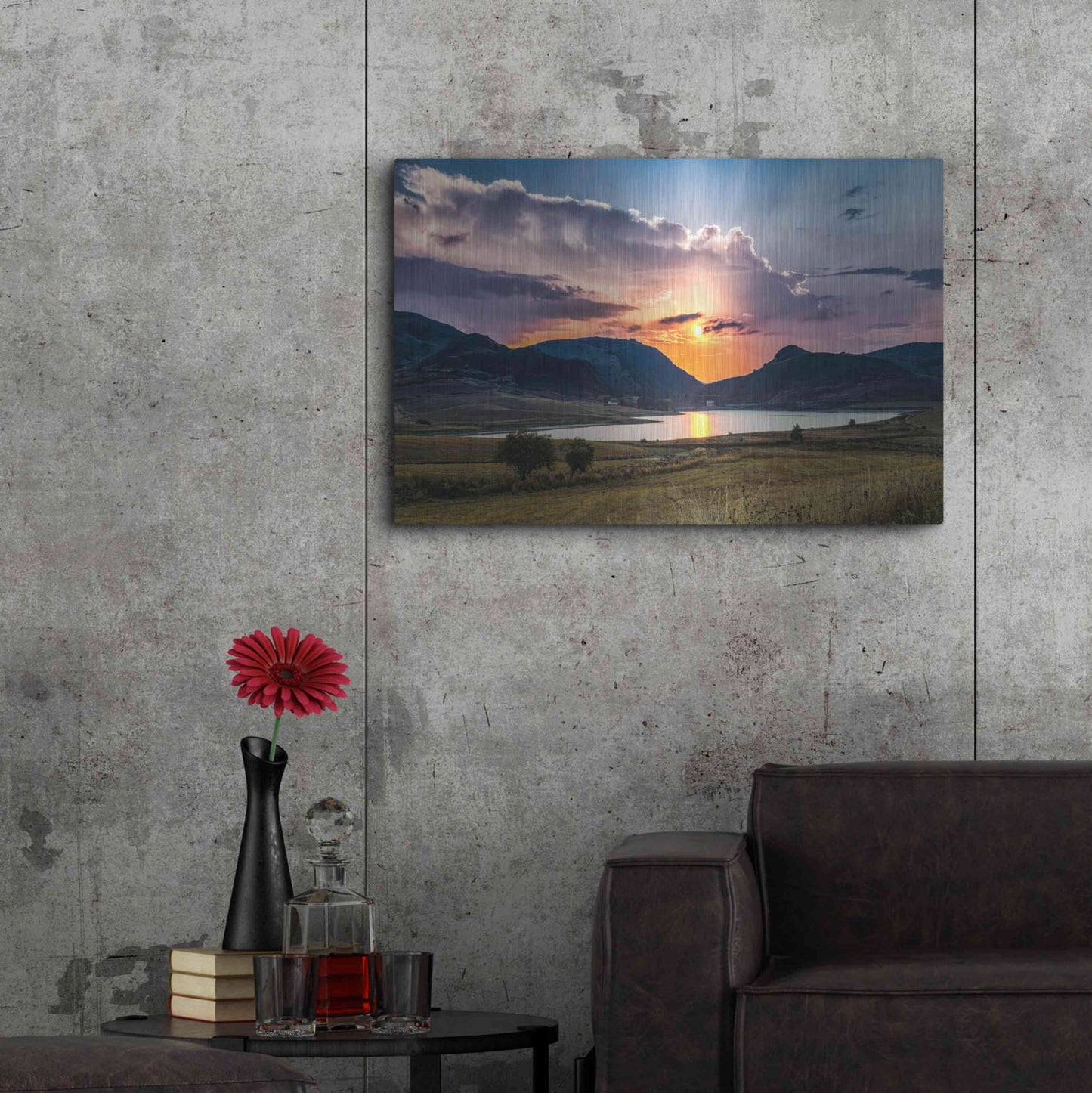 Luxe Metal Art 'Sunrays' by Giuseppe Torre, Metal Wall Art,36x24
