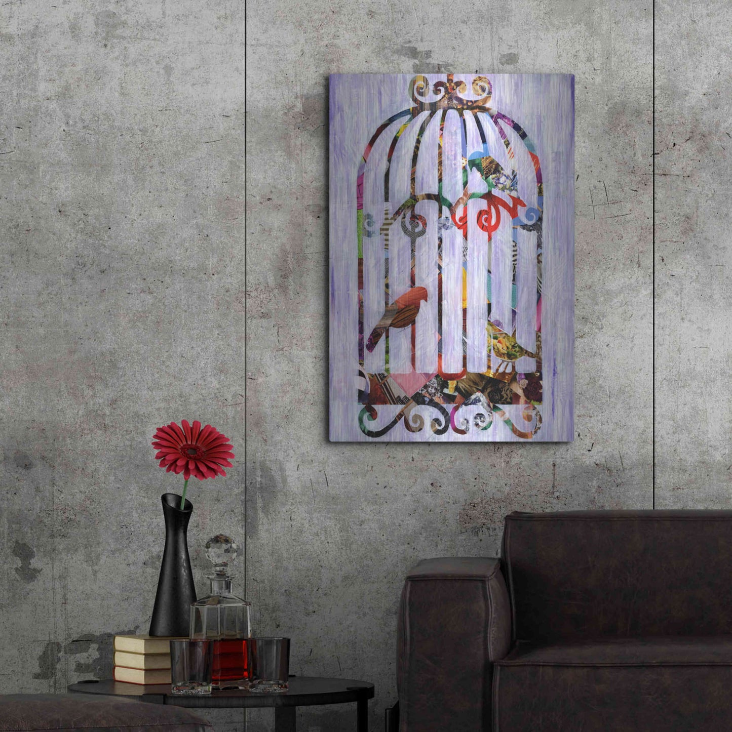 Luxe Metal Art 'Bird Cage' by Artpoptart, Metal Wall Art,24x36