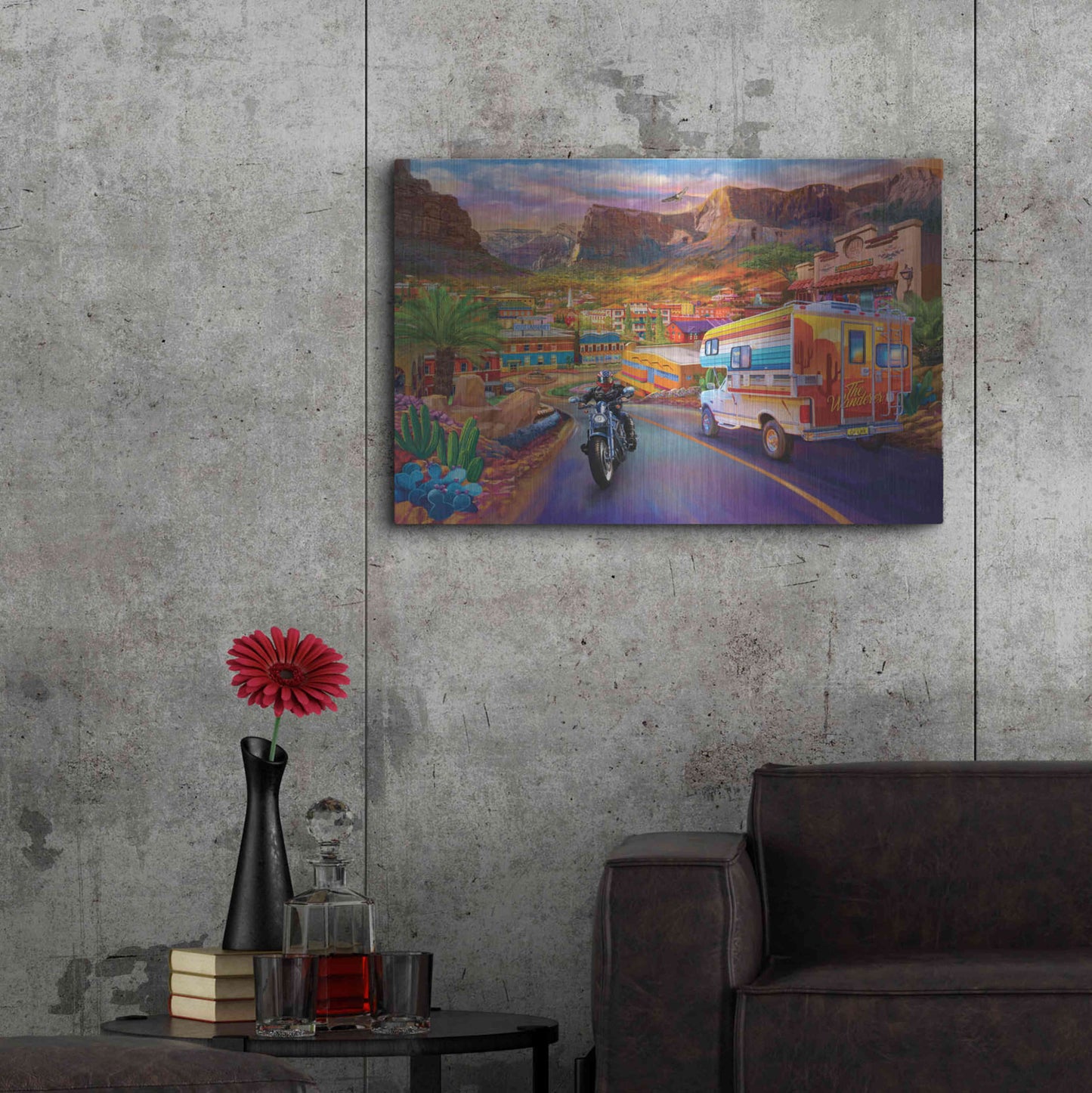 Luxe Metal Art 'Southwest Trip' by Bigelow Illustrations, Metal Wall Art,36x24