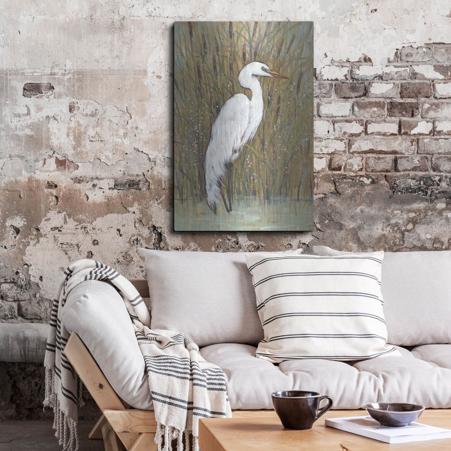Luxe Metal Art 'White Egret II' by Tim O'Toole, Metal Wall Art,24x36