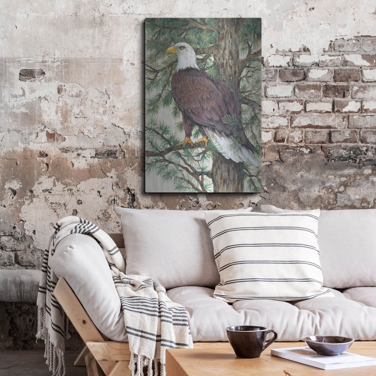 Luxe Metal Art 'Eagle in the Pine' by Tim O'Toole, Metal Wall Art,24x36
