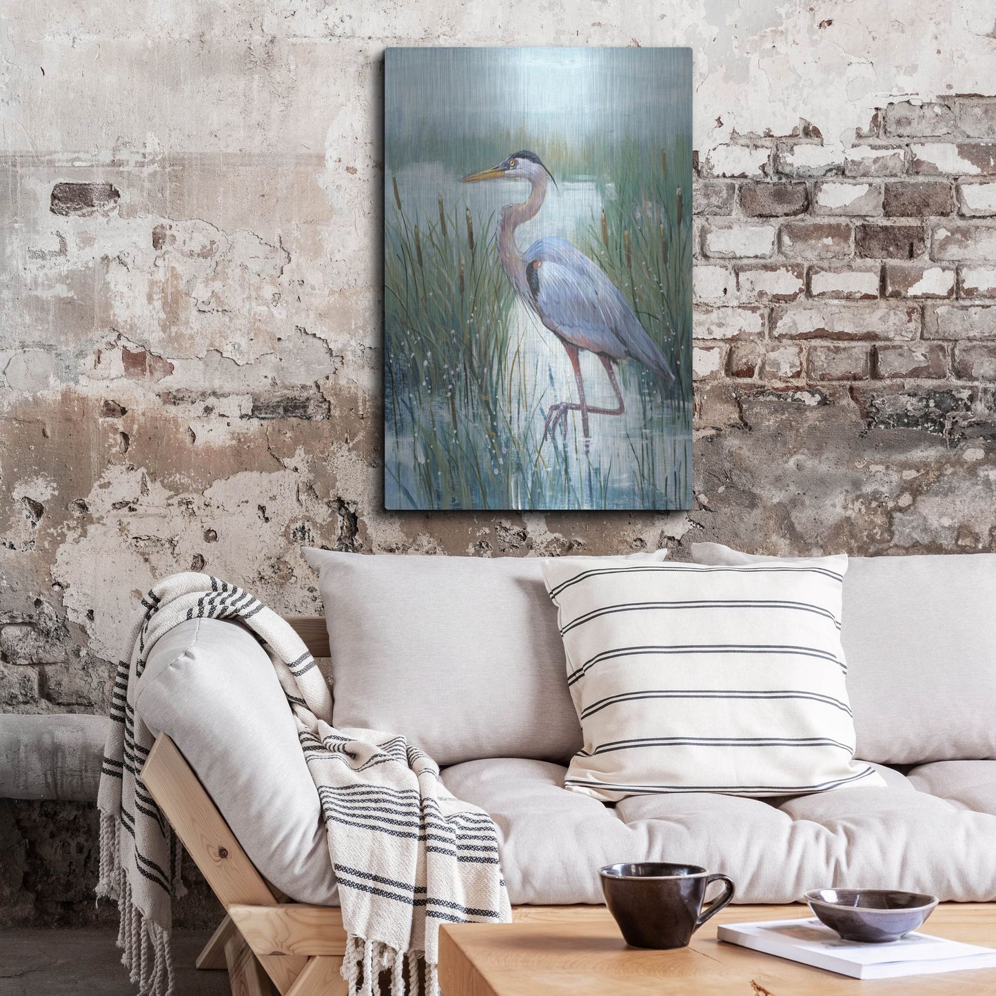 Luxe Metal Art 'Marsh Heron II' by Tim O'Toole, Metal Wall Art,24x36