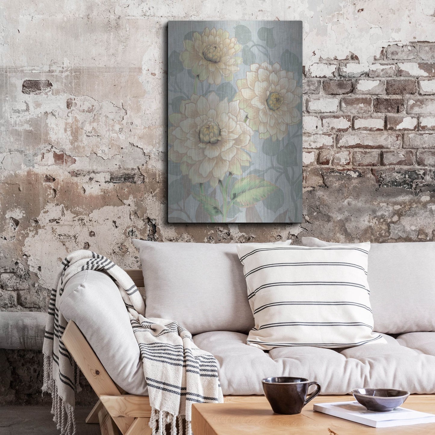 Luxe Metal Art 'Trois Fleurs III' by Tim O'Toole, Metal Wall Art,24x36