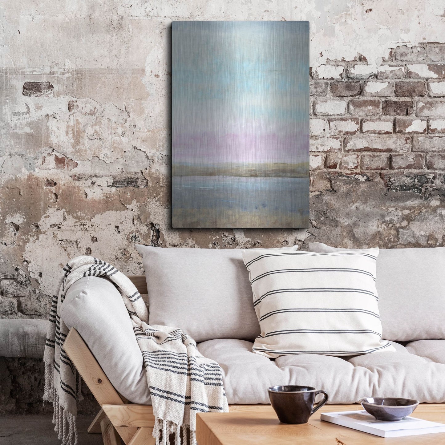 Luxe Metal Art 'Pink Horizon I' by Tim O'Toole, Metal Wall Art,24x36