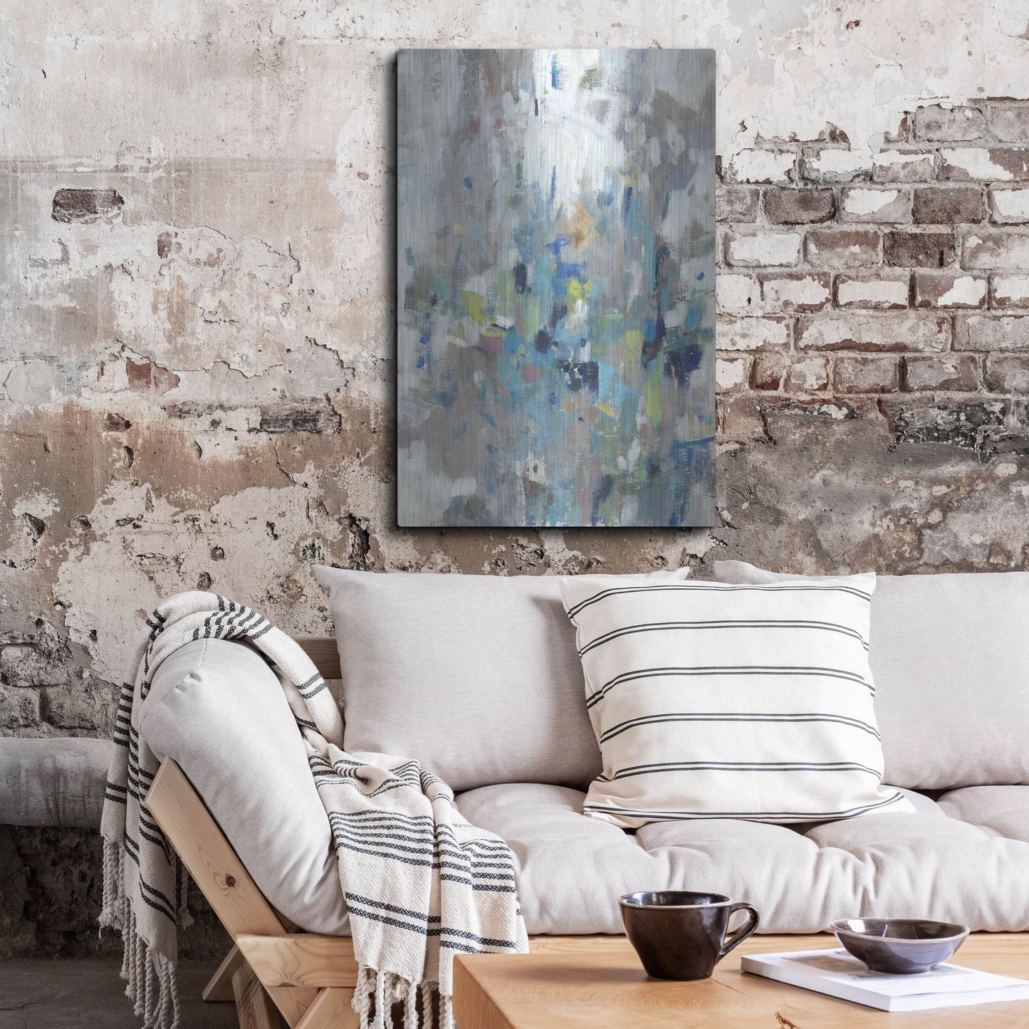 Luxe Metal Art 'Edgy Blues II' by Tim O'Toole, Metal Wall Art,24x36