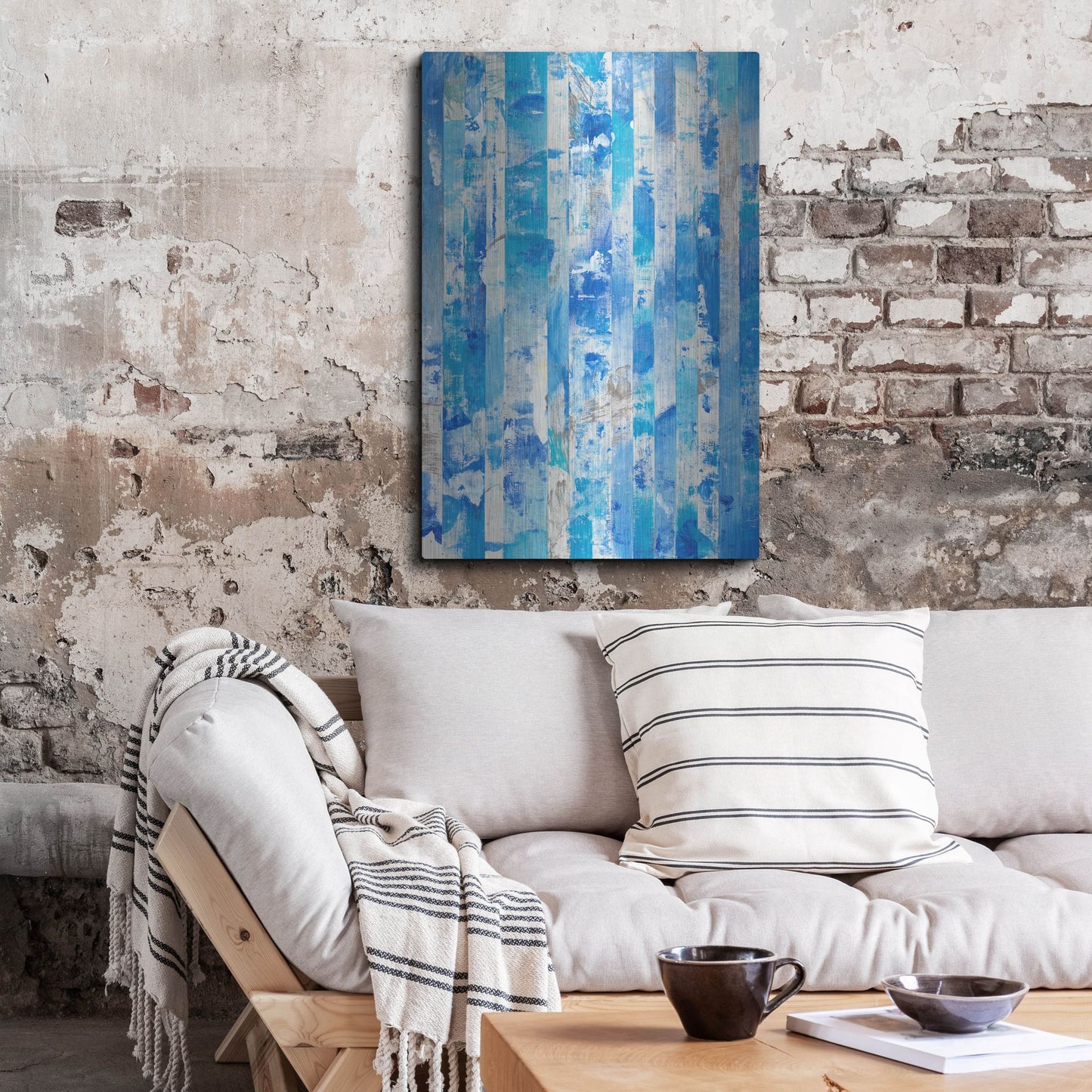 Luxe Metal Art 'Shifting Blues I' by Tim O'Toole, Metal Wall Art,24x36
