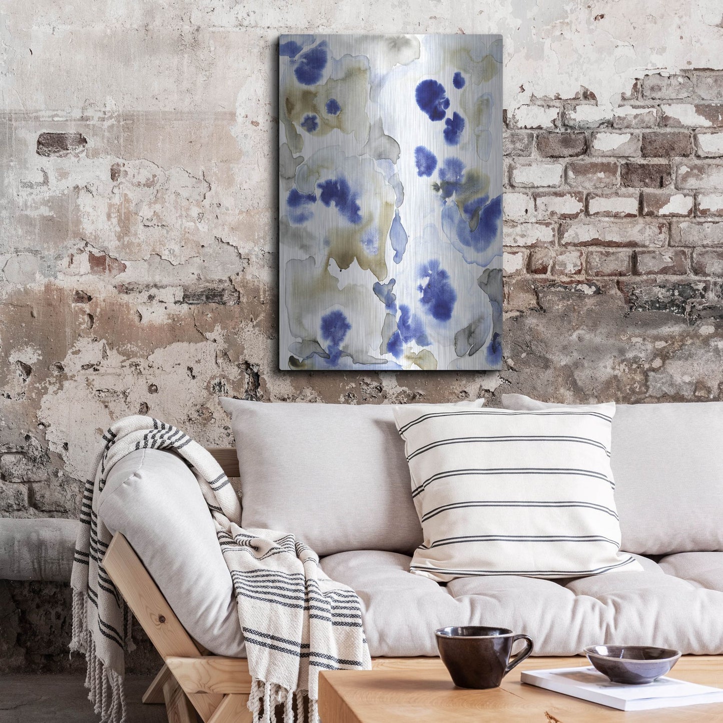 Luxe Metal Art 'Blue Pansies II' by Tim O'Toole, Metal Wall Art,24x36