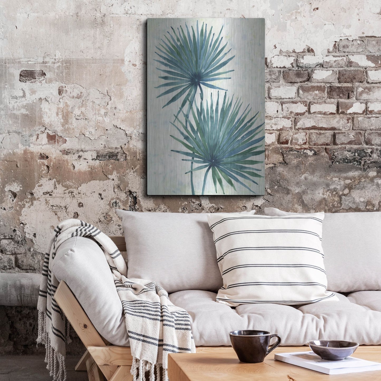 Luxe Metal Art 'Palm Leaves I' by Tim O'Toole, Metal Wall Art,24x36