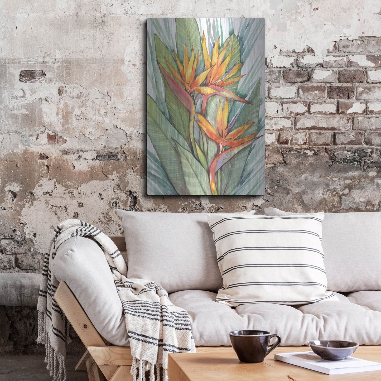 Luxe Metal Art 'Tropical Botanical Paradise II' by Tim O'Toole, Metal Wall Art,24x36