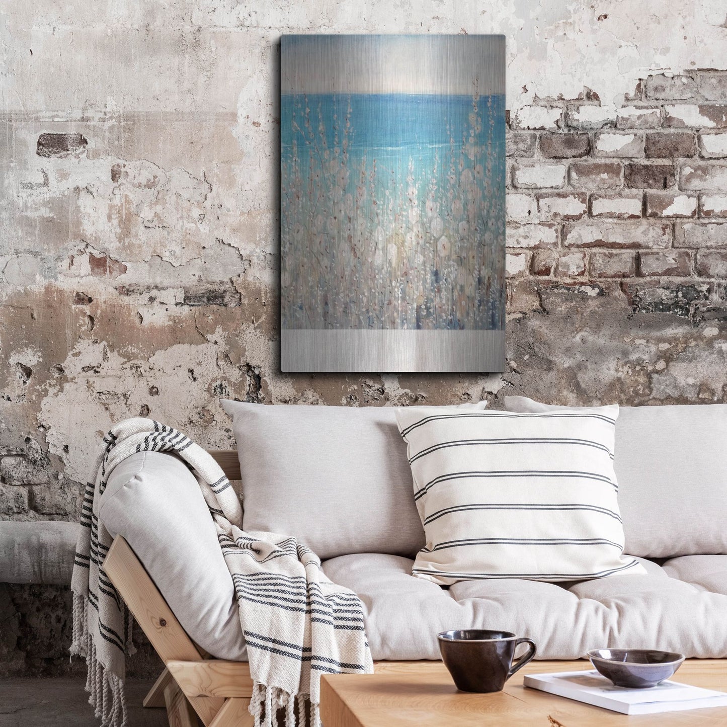 Luxe Metal Art 'Flowers' by the Sea II' by Tim O'Toole, Metal Wall Art,24x36