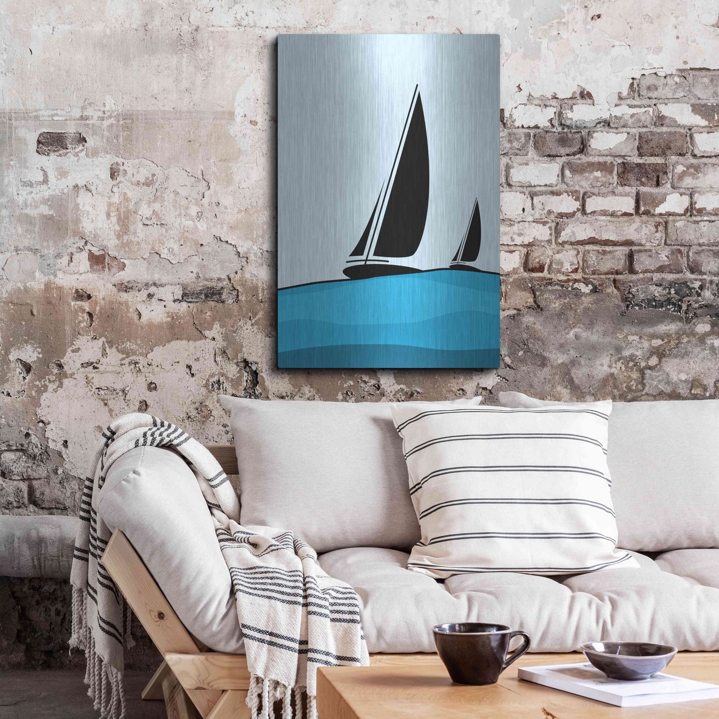 Luxe Metal Art 'Sailing' by Ayse, Metal Wall Art,24x36