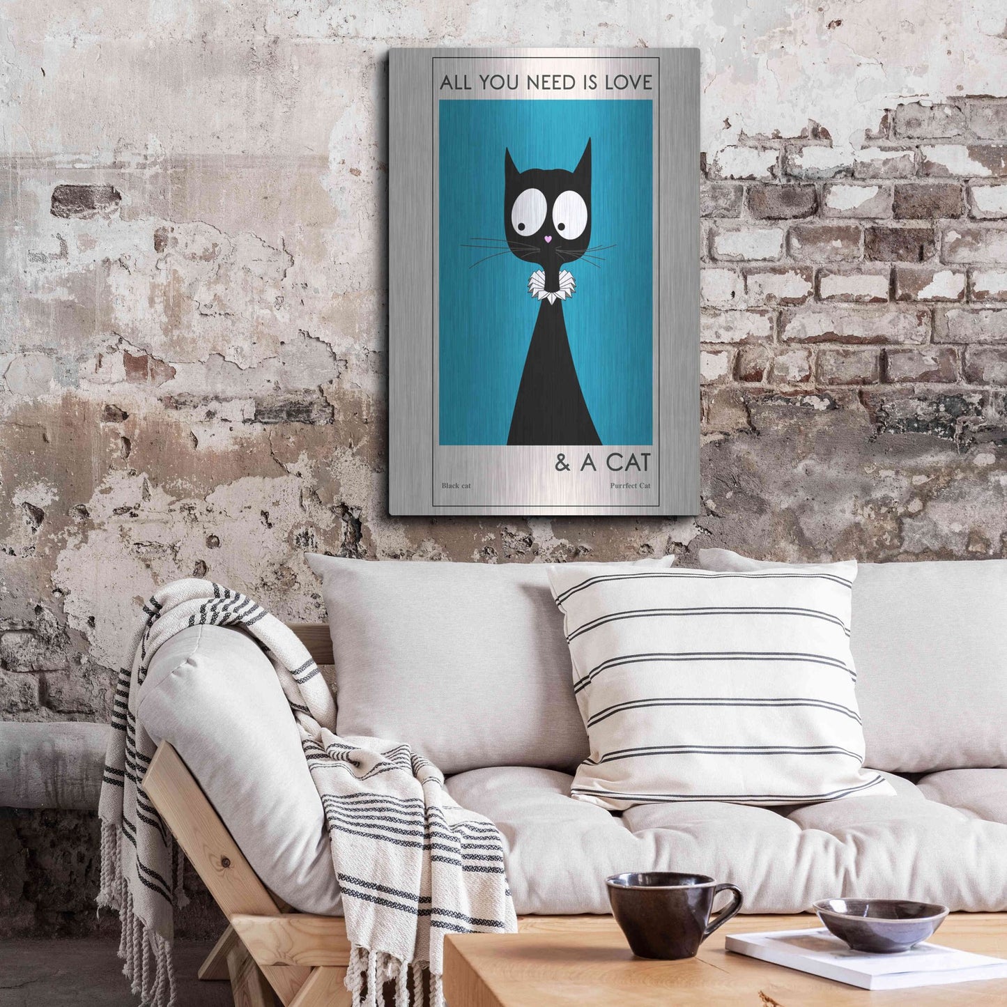 Luxe Metal Art 'All You Need Is Love' by Ayse, Metal Wall Art,24x36