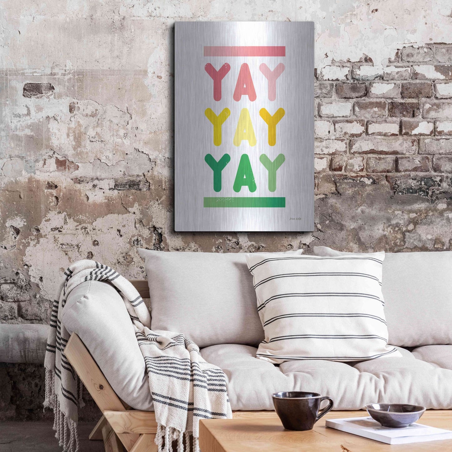 Luxe Metal Art 'Yay' by Ann Kelle Designs, Metal Wall Art,24x36