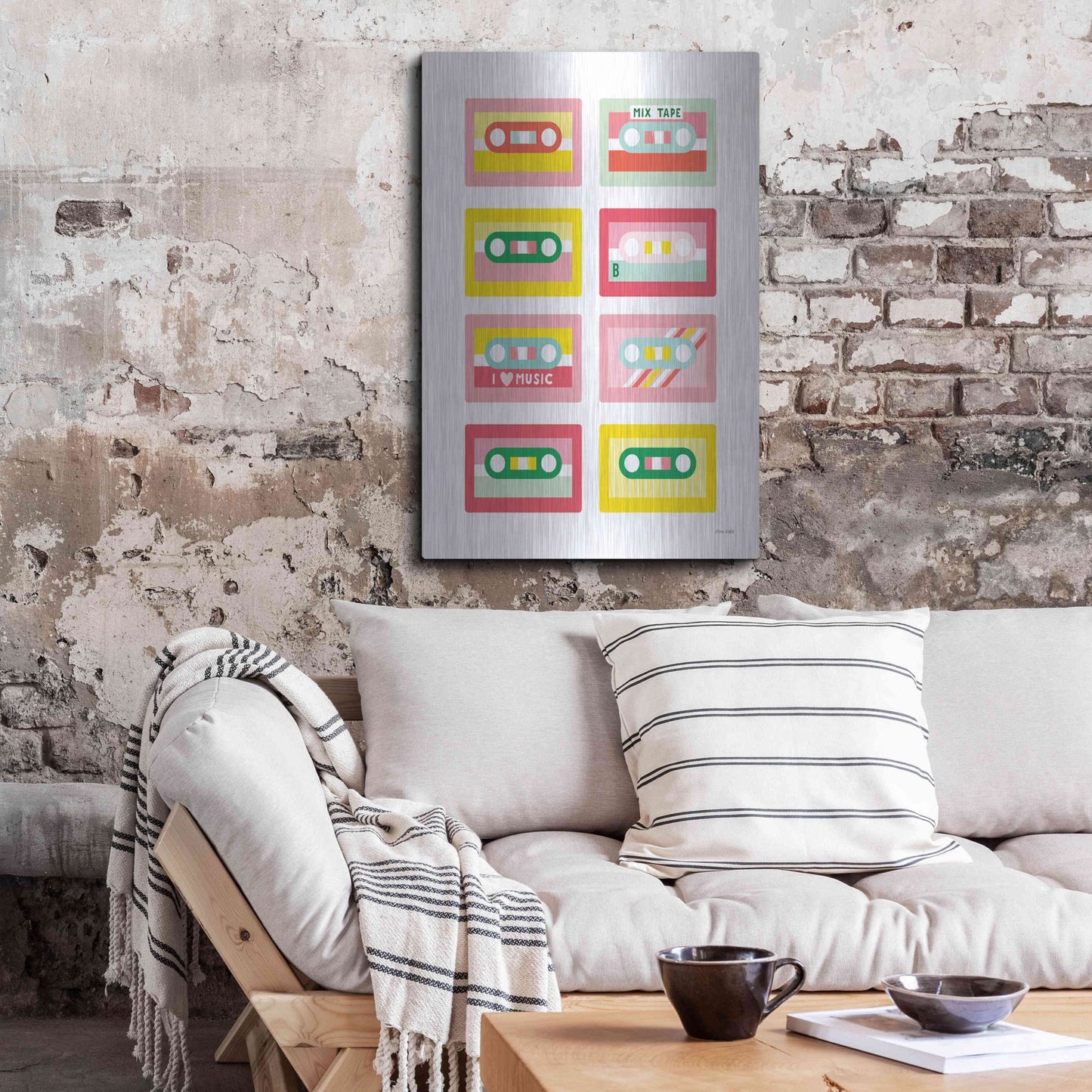 Luxe Metal Art 'Lets Listen to Music III' by Ann Kelle Designs, Metal Wall Art,24x36