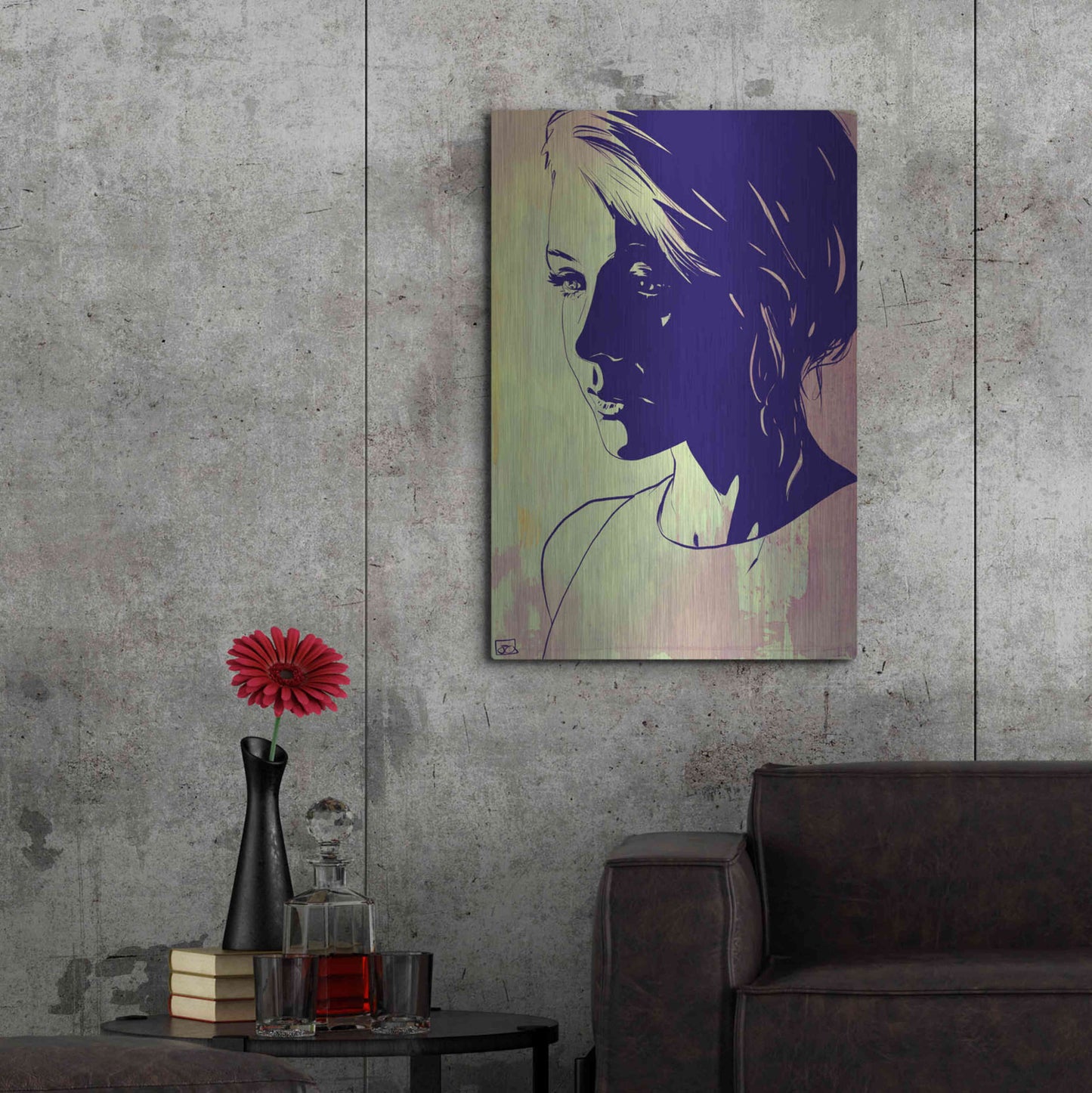 Luxe Metal Art 'Face' by Giuseppe Cristiano, Metal Wall Art,24x36