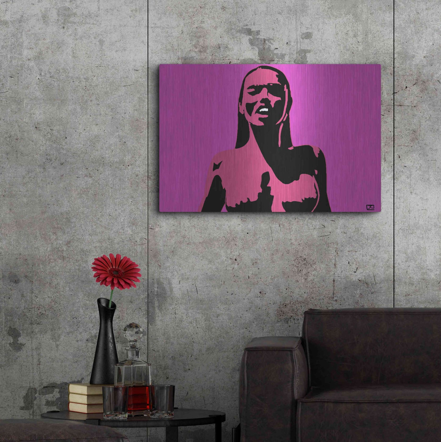 Luxe Metal Art 'Magenta' by Giuseppe Cristiano, Metal Wall Art,36x24