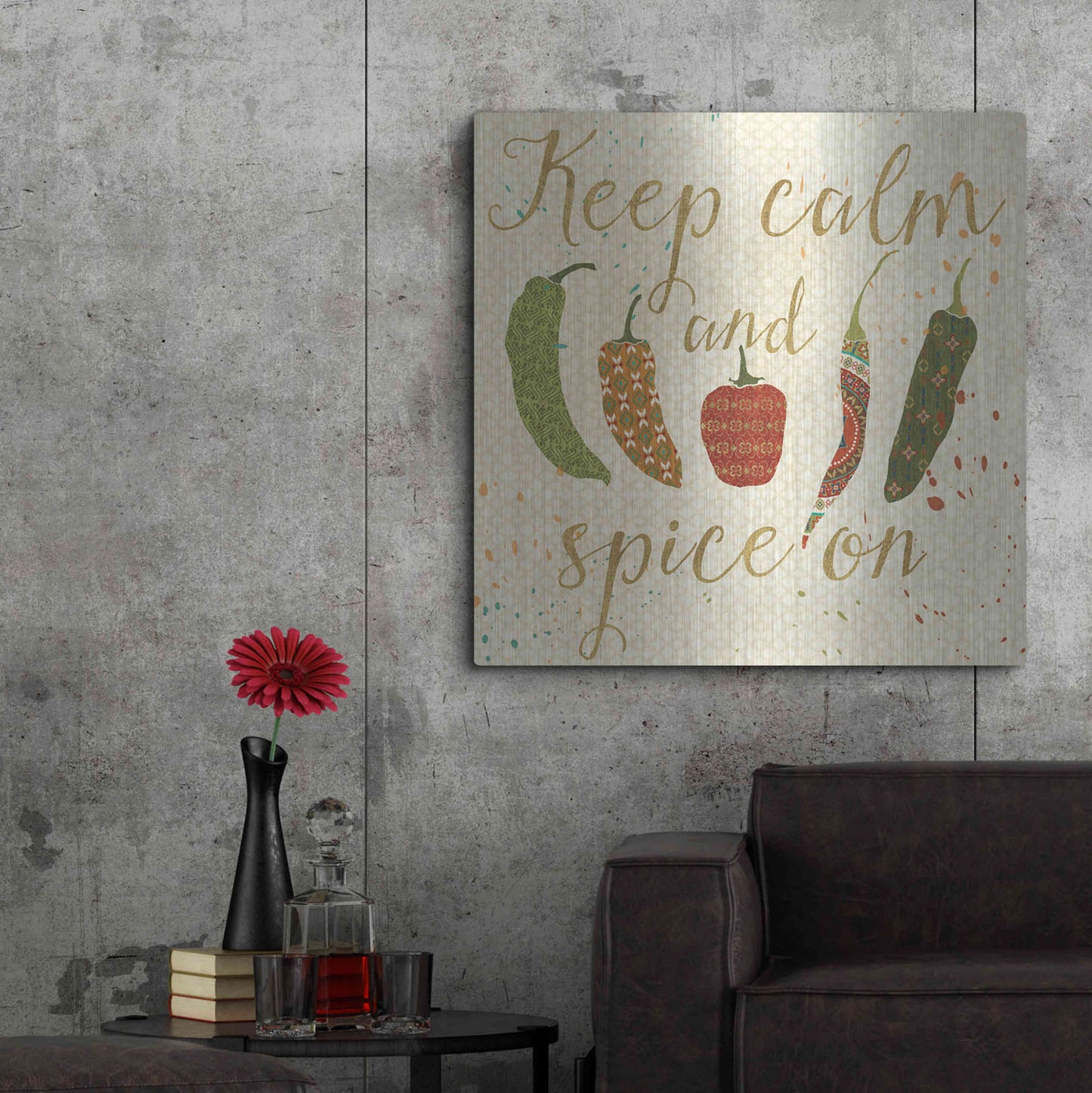 Luxe Metal Art 'Mexican Fiesta VI' by Veronique Charron, Metal Wall Art,36x36