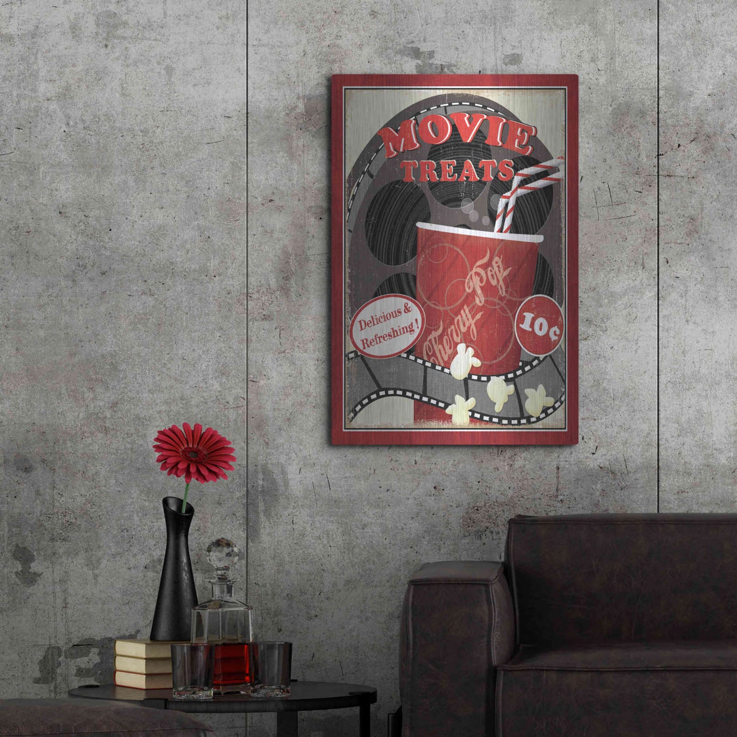 Luxe Metal Art 'At the Movies II' by Veronique Charron, Metal Wall Art,24x36