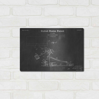 Luxe Metal Art 'Drum Beating Vintage Patent Blueprint' by Epic Portfolio, Metal Wall Art,16x12
