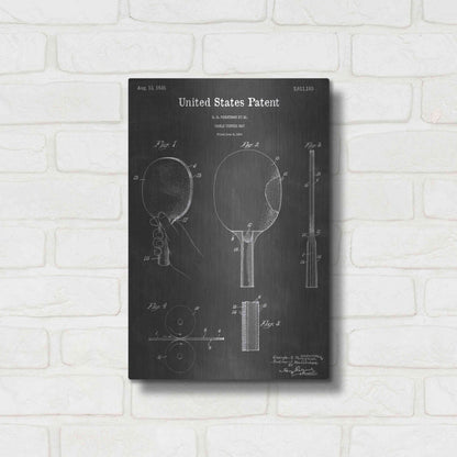 Luxe Metal Art 'Table Tennis Vintage Patent Blueprint' by Epic Portfolio, Metal Wall Art,12x16