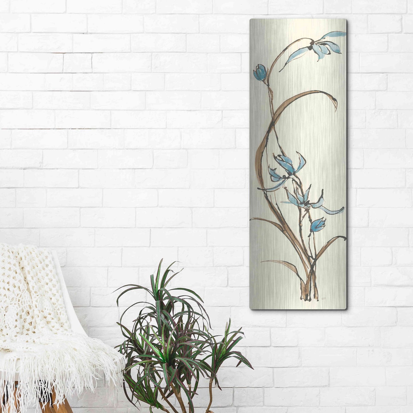 Luxe Metal Art 'Spring Orchids II' by Chris Paschke, Metal Wall Art,16x48