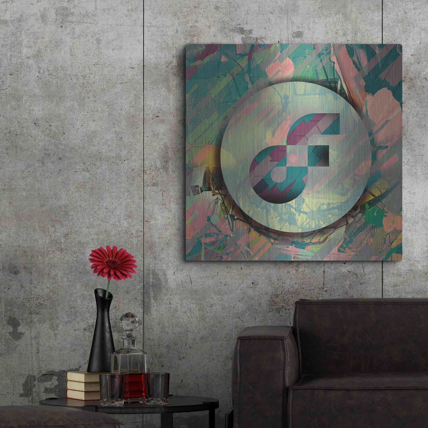 Luxe Metal Art 'Pastel Flow Crypto' by Luxe Metal Art Portfolio,36x36