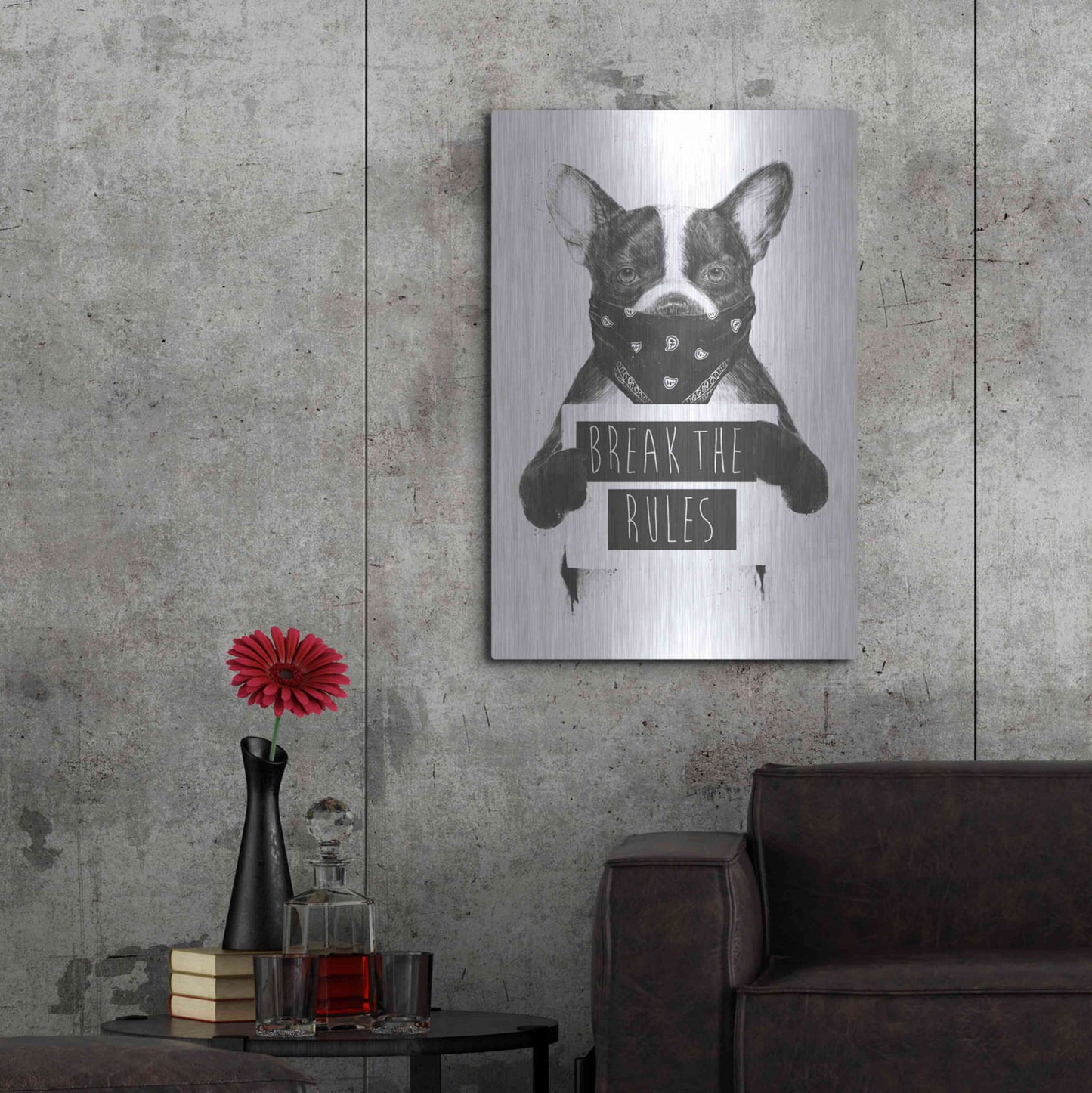 Luxe Metal Art 'Rebel Dog' by Balazs Solti, Metal Wall Art,24x36