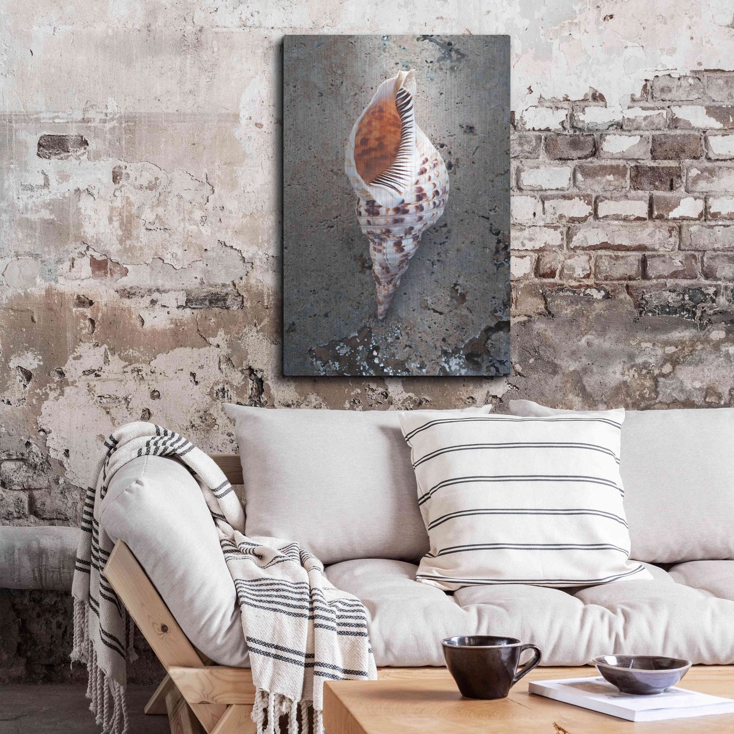 Luxe Metal Art 'Spotted Conch Shell' by Elena Ray, Metal Wall Art,24x36