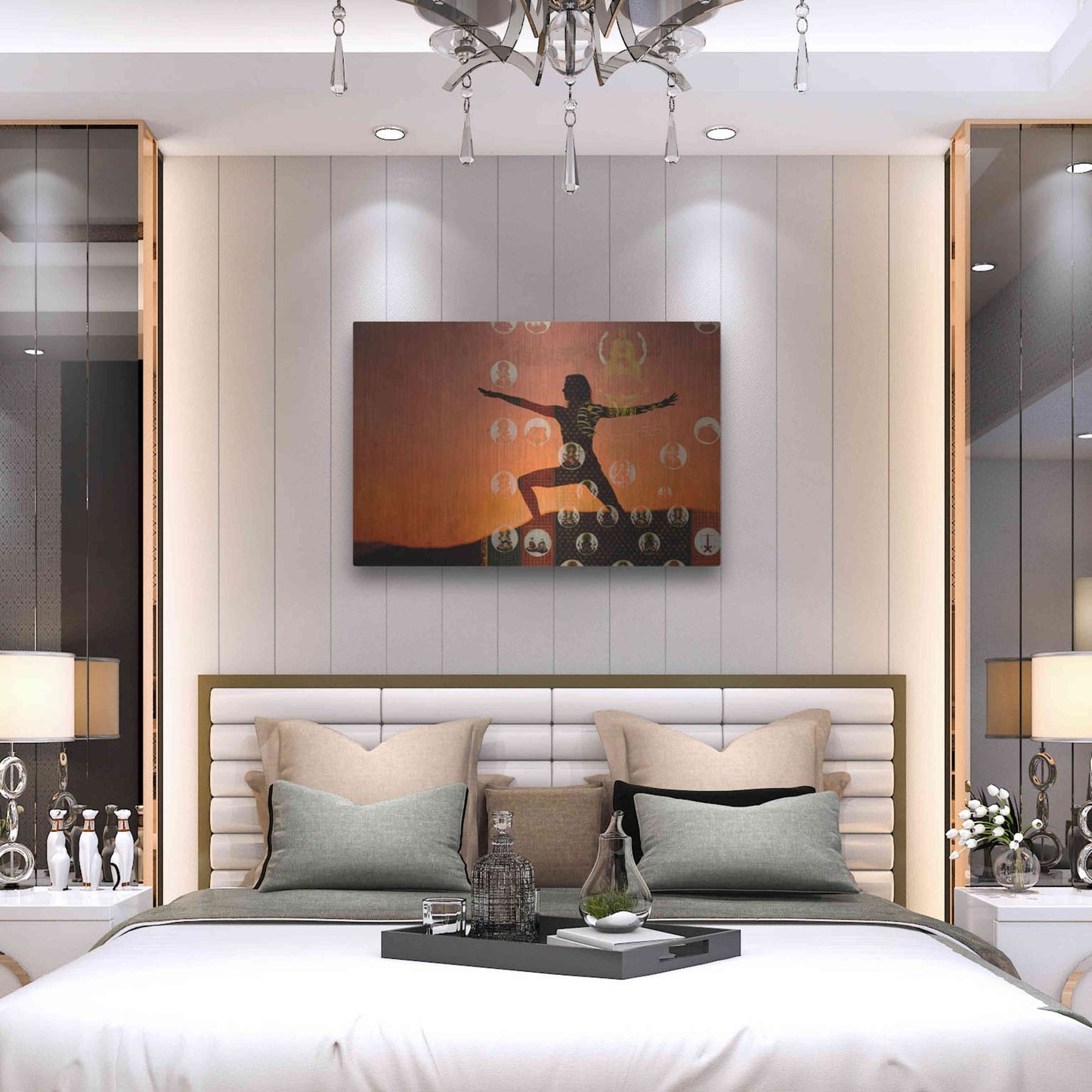 Luxe Metal Art 'Sunrise Yoga Meditation' by Elena Ray, Metal Wall Art,36x24