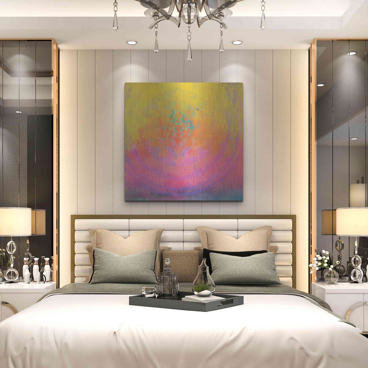 Luxe Metal Art 'High Frequency Mandala Fragment' by Elena Ray, Metal Wall Art,36x36