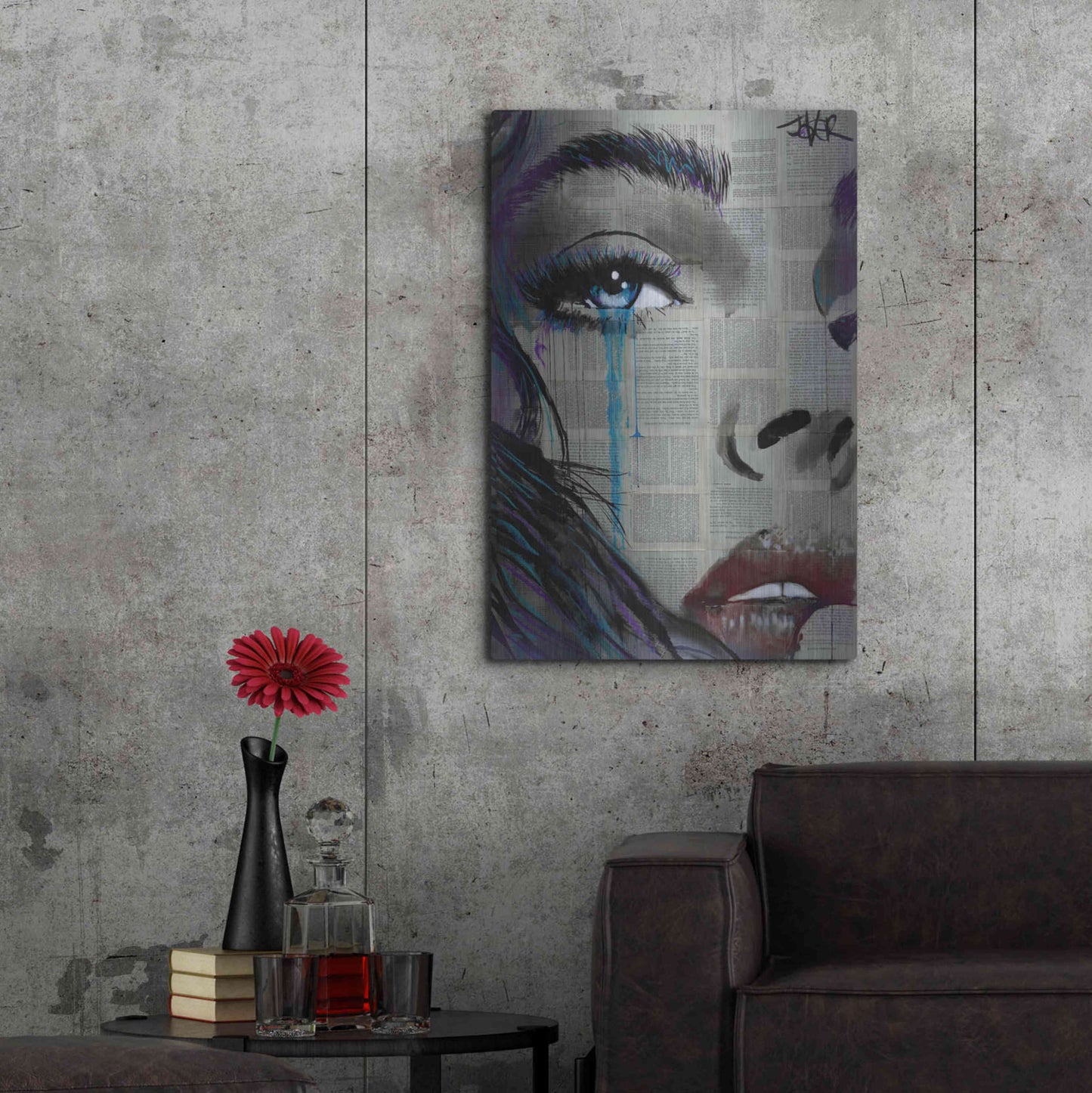 Luxe Metal Art 'Face To Face' by Loui Jover, Metal Wall Art,24x36