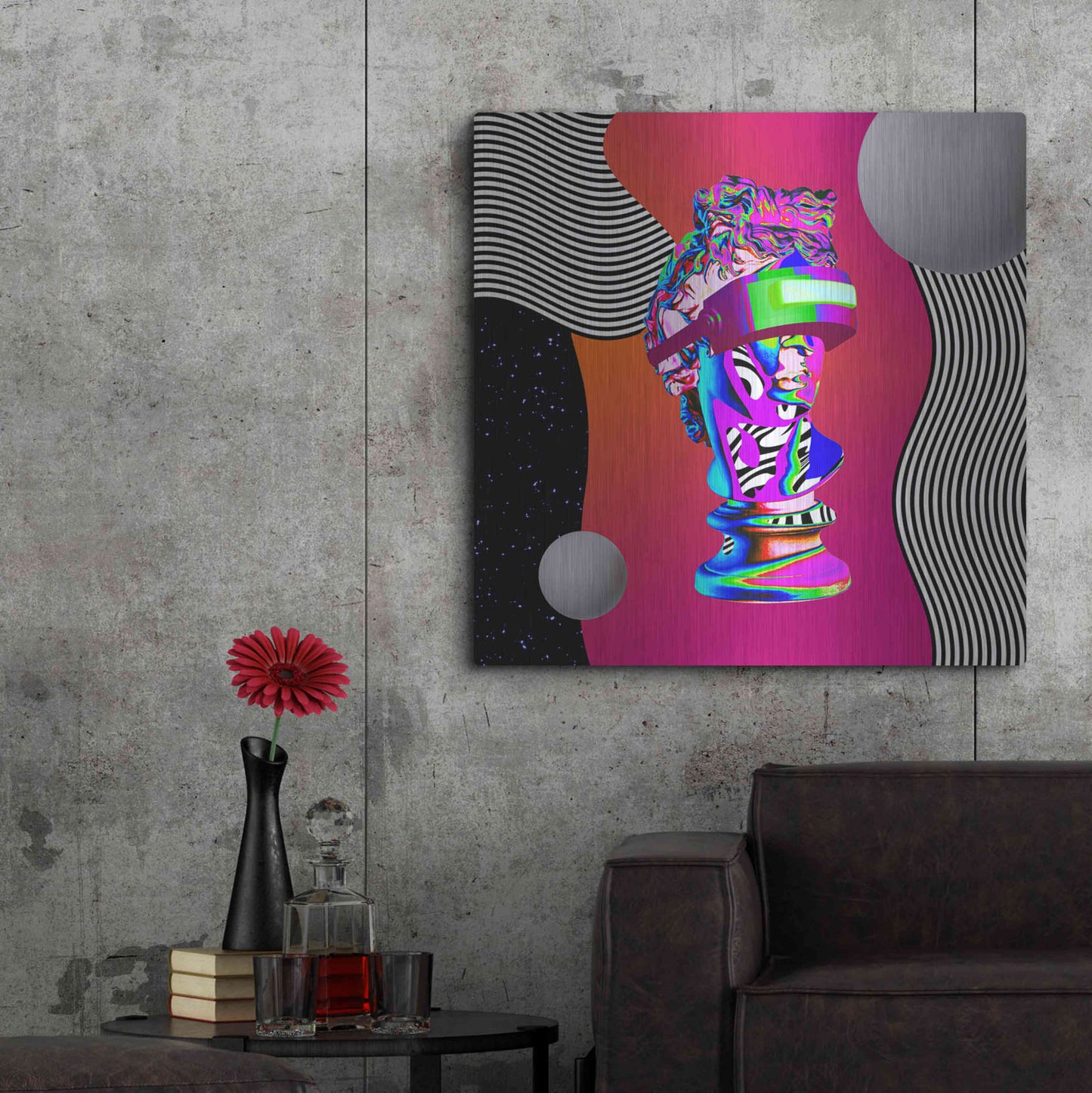 Luxe Metal Art 'Cyberpunk David ' by Luxe Metal Portfolio, Metal Wall Art,36x36