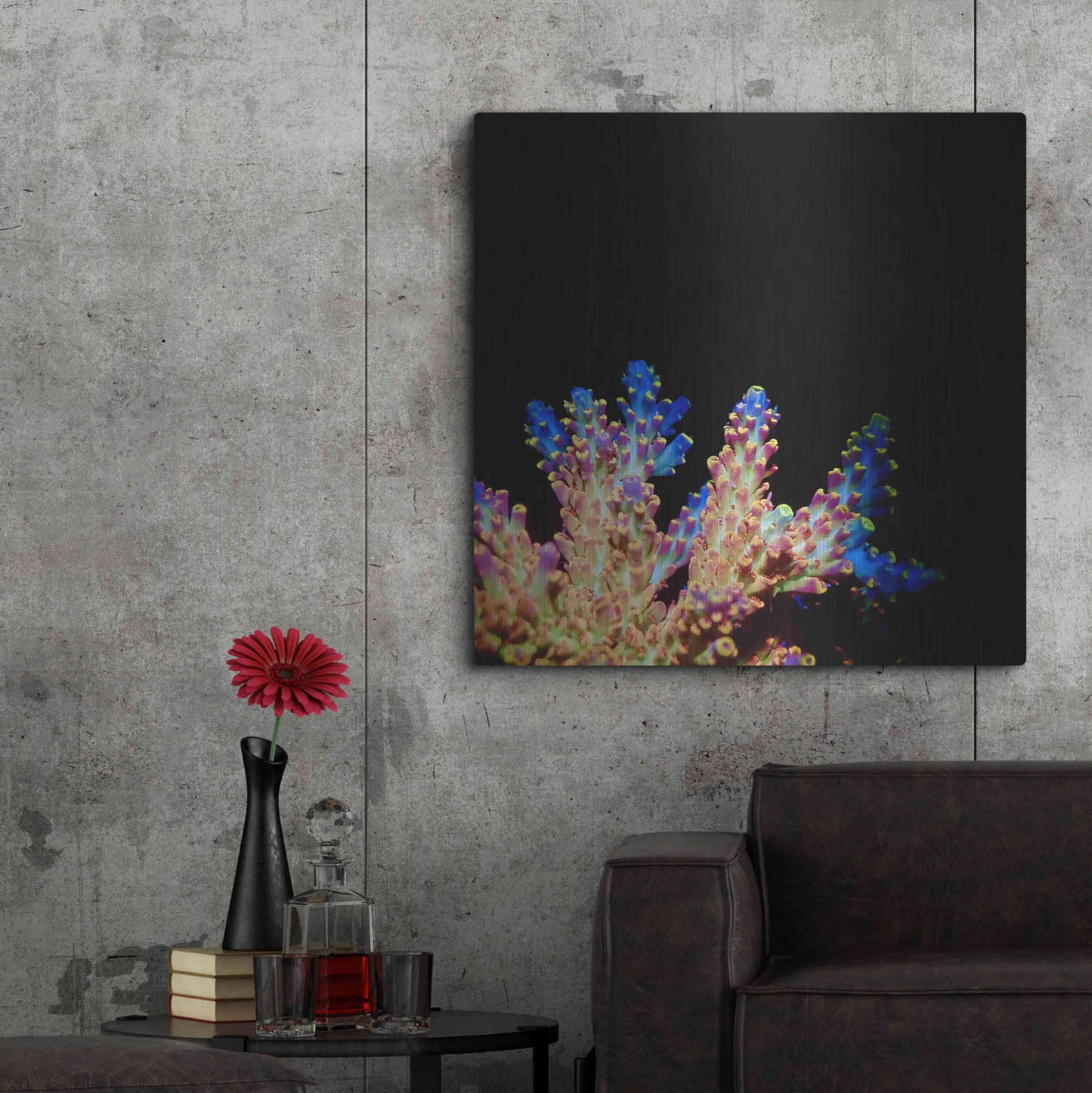Luxe Metal Art 'Coral Reef' by Epic Portfolio Metal Wall Art,36x36