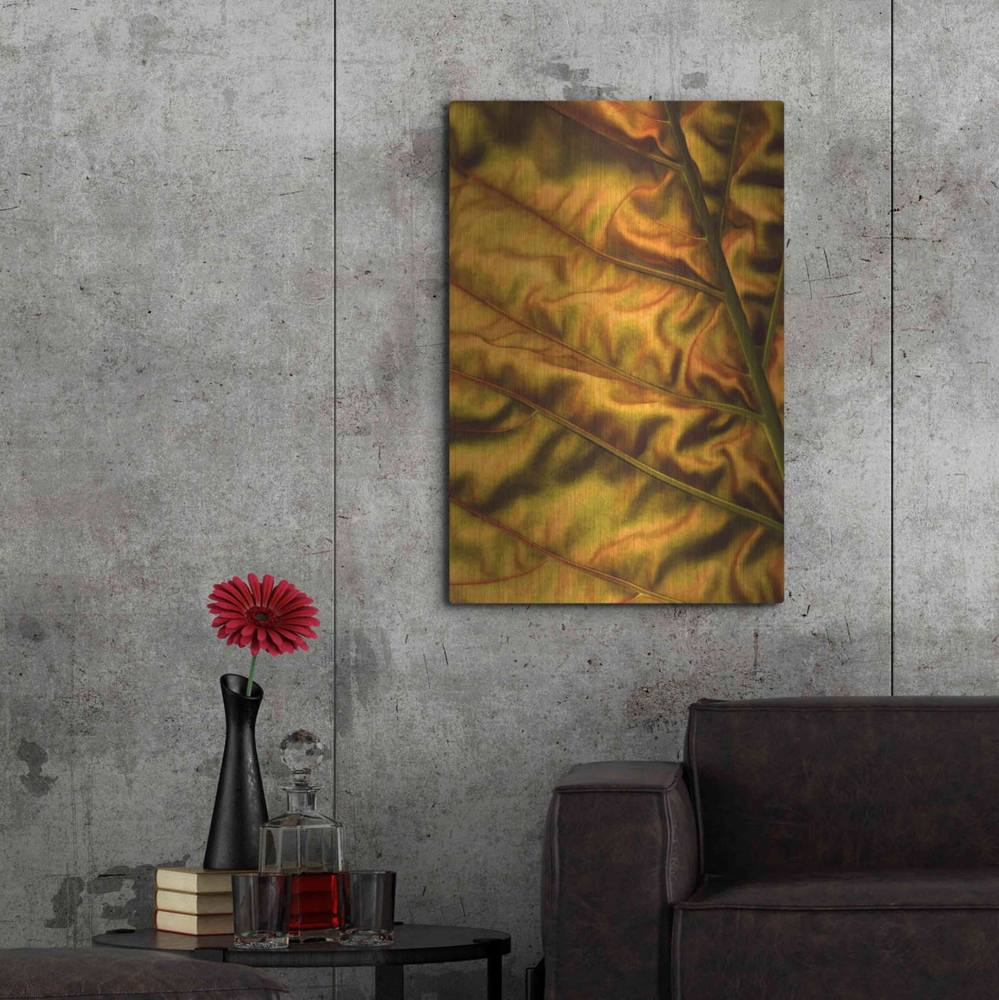 Luxe Metal Art 'Golden Desert' by Epic Portfolio Metal Wall Art,24x36