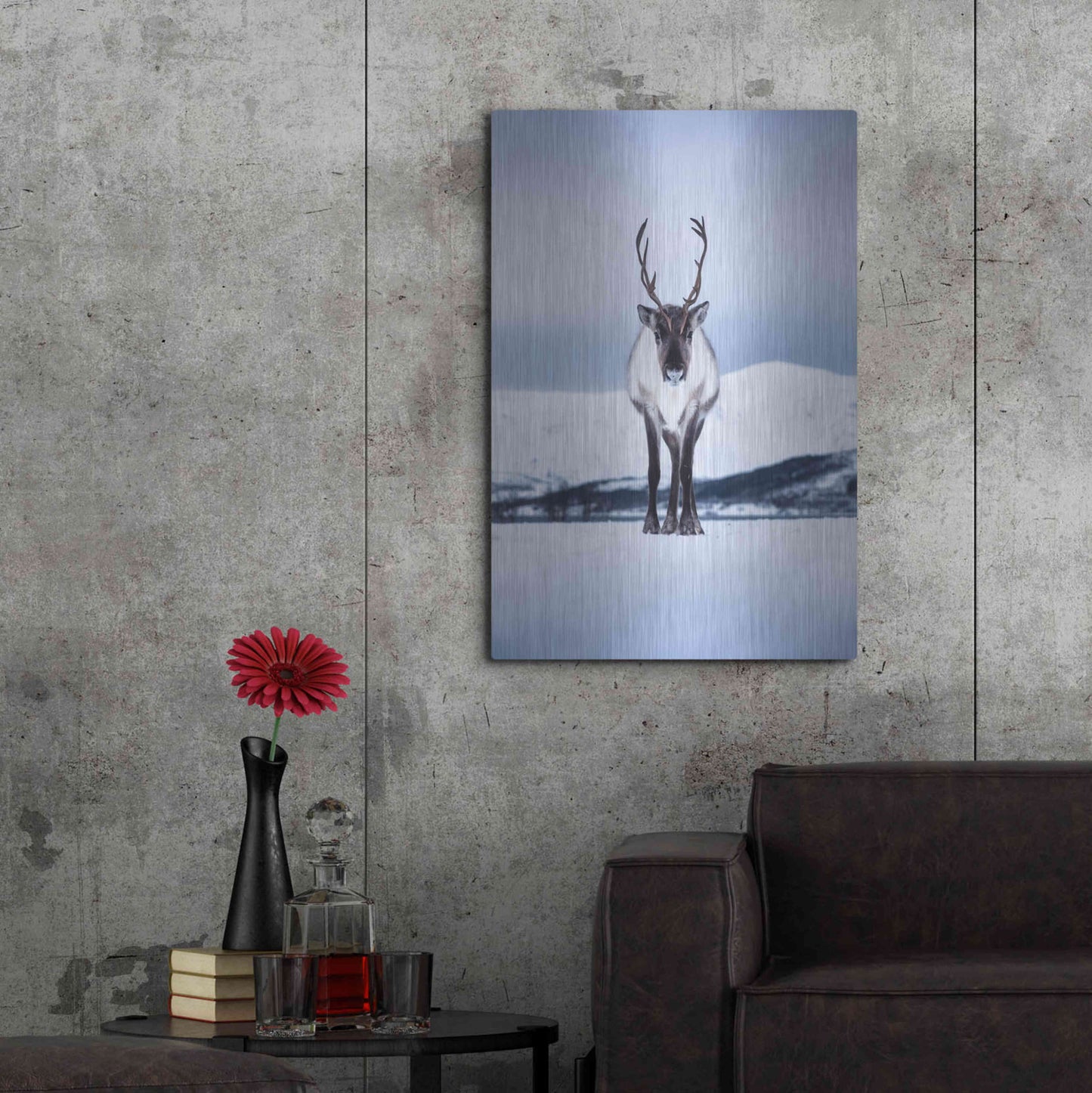 Luxe Metal Art 'Norwegian Raindeer' by Epic Portfolio Metal Wall Art,24x36