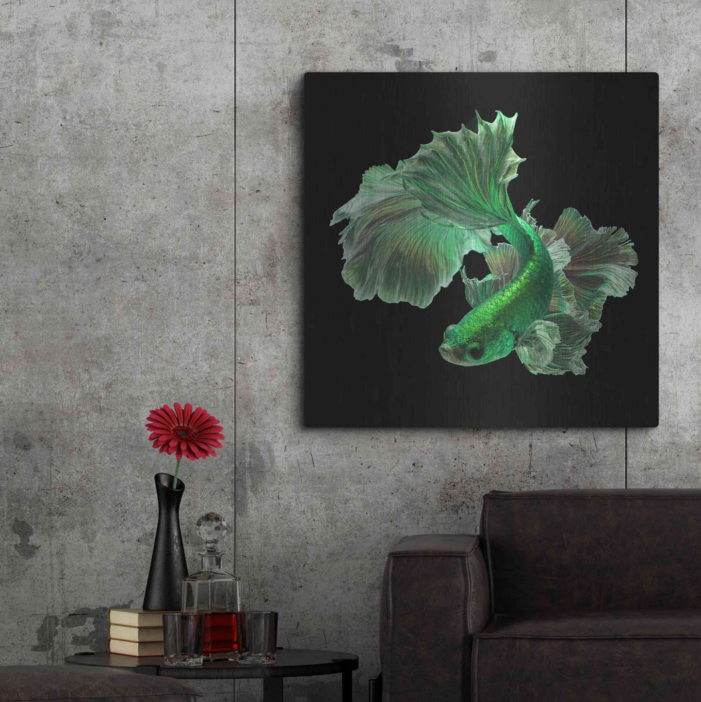 Luxe Metal Art 'Emerald Fighter' by Epic Portfolio, Metal Wall Art,36x36