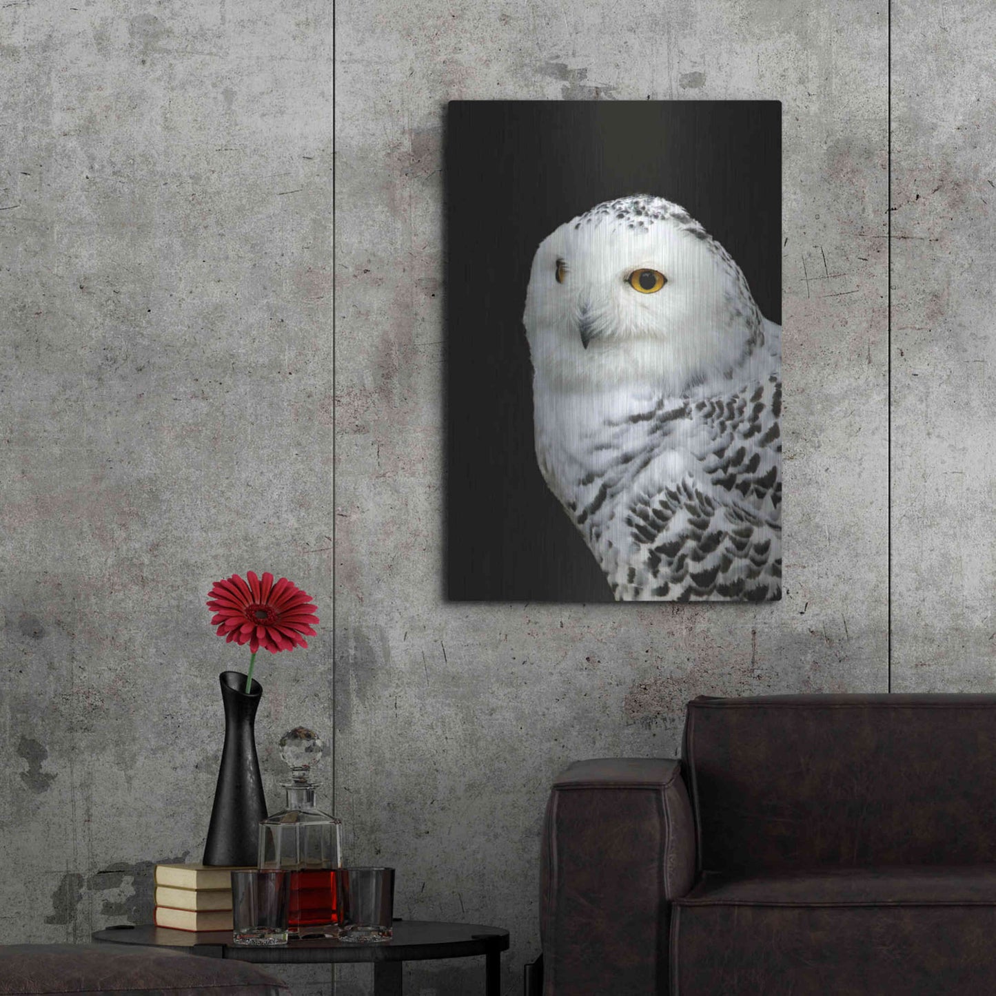 Luxe Metal Art 'Snowy Owl' by Luxe Portfolio, Metal Wall Art,24x36