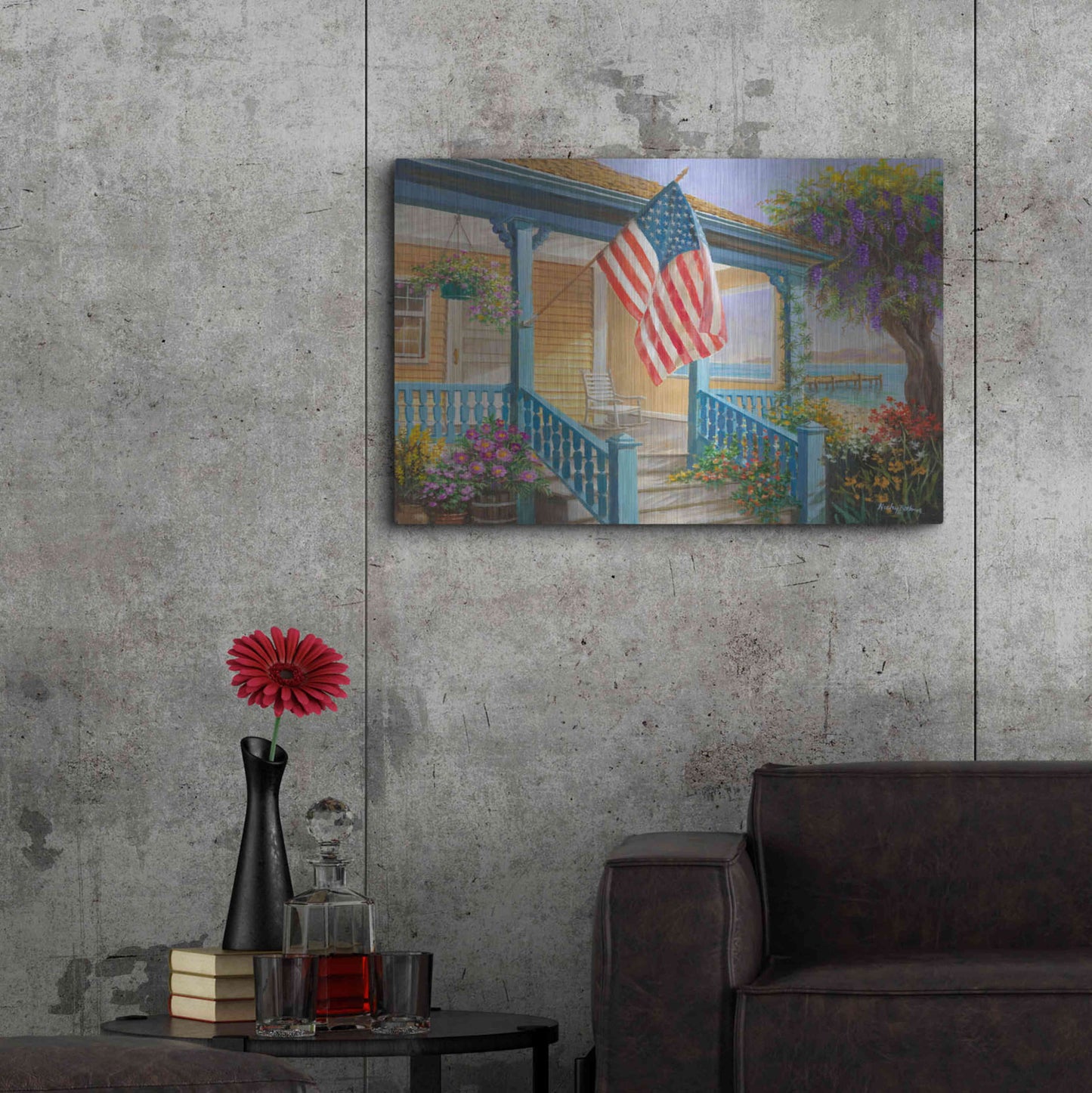 Luxe Metal Art 'My Home Sweet Home' by Nicky Boehme, Metal Wall Art,36x24