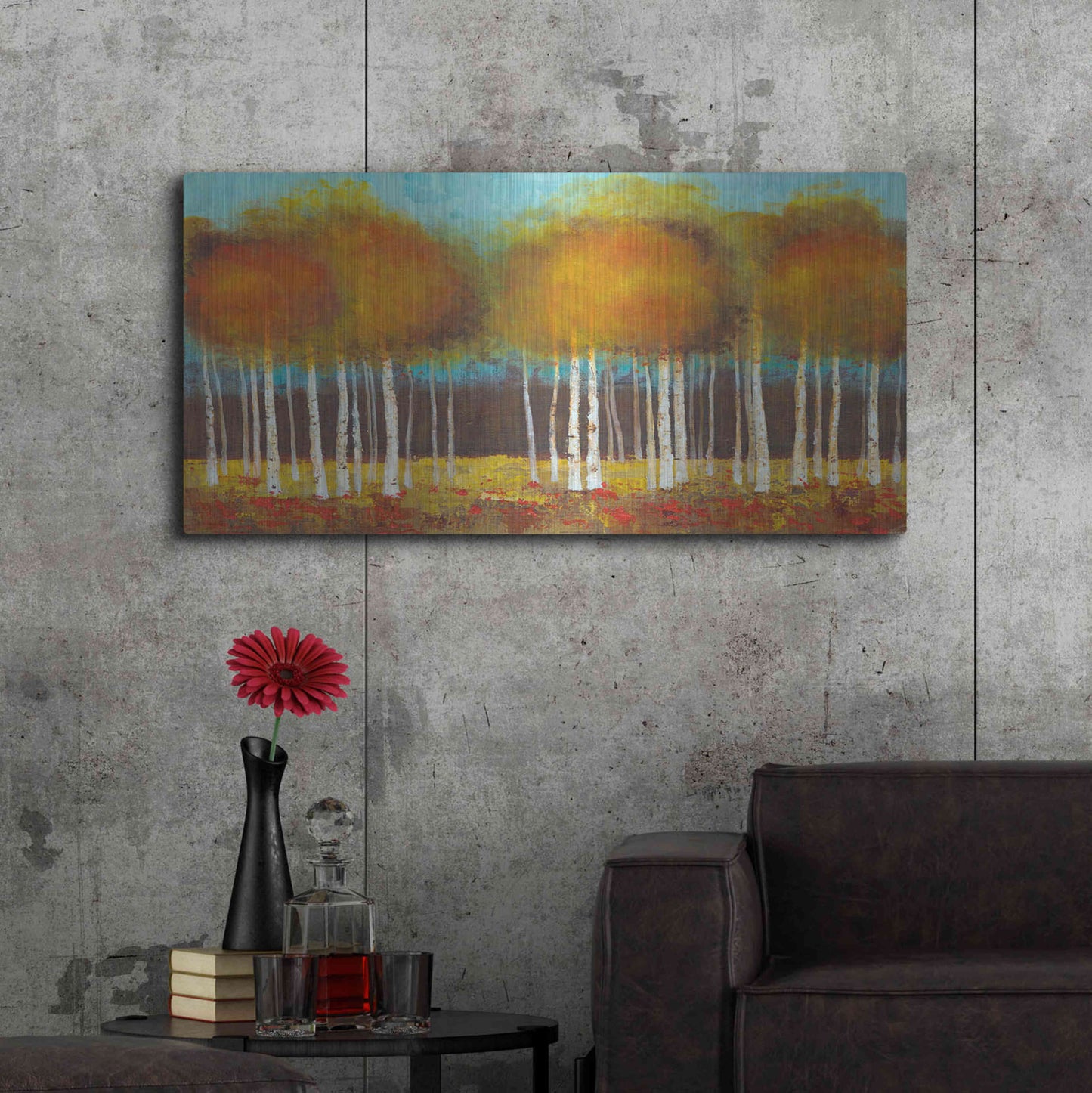 Luxe Metal Art 'Atmoshere' by Jadei Graphics, Metal Wall Art,48x24