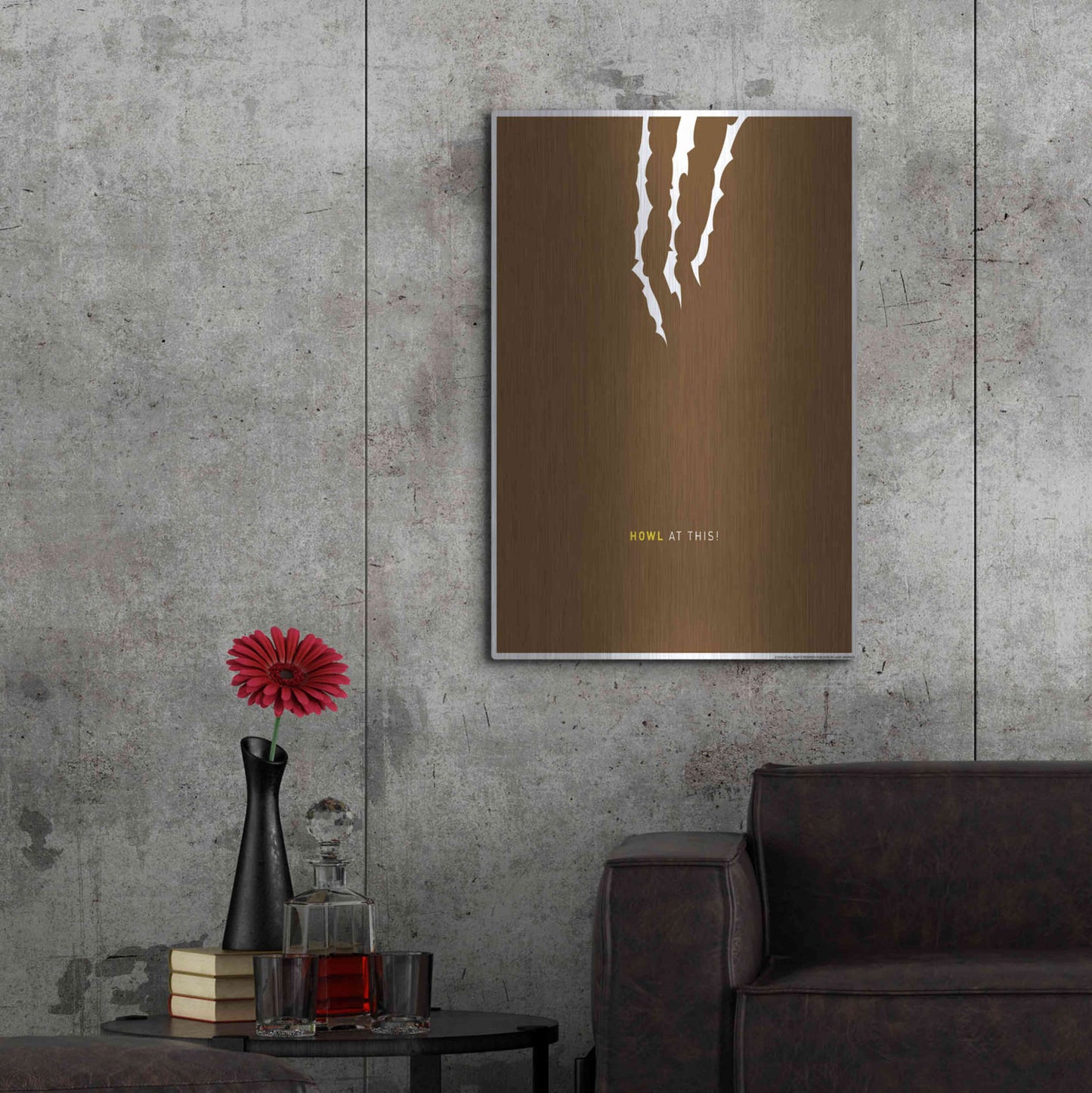 Luxe Metal Art 'Howl At This' by JJ Brando, Metal Wall Art,24x36